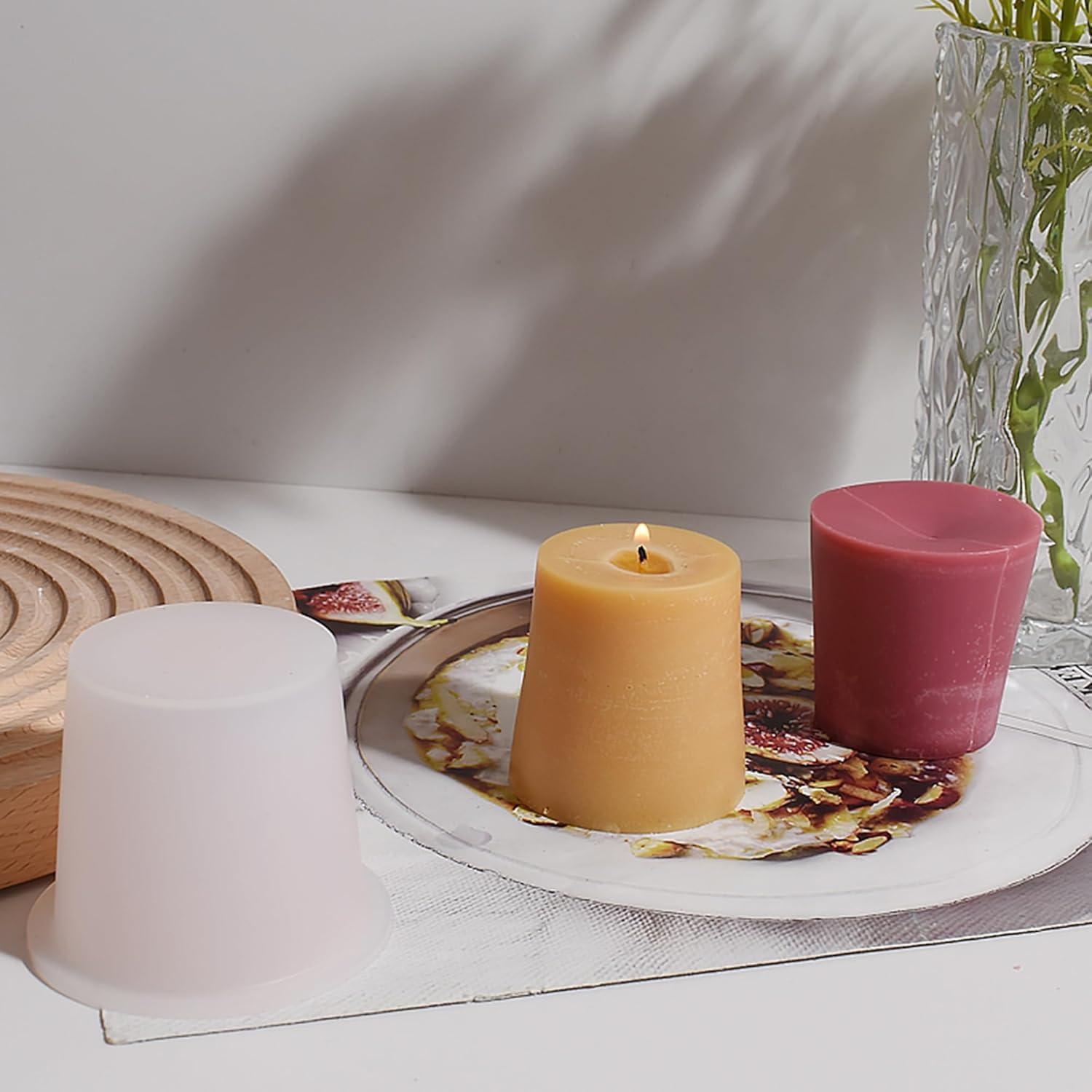 Molde de Vela Cilíndrica ESEDAGE - 3 Paquetes de Silicona