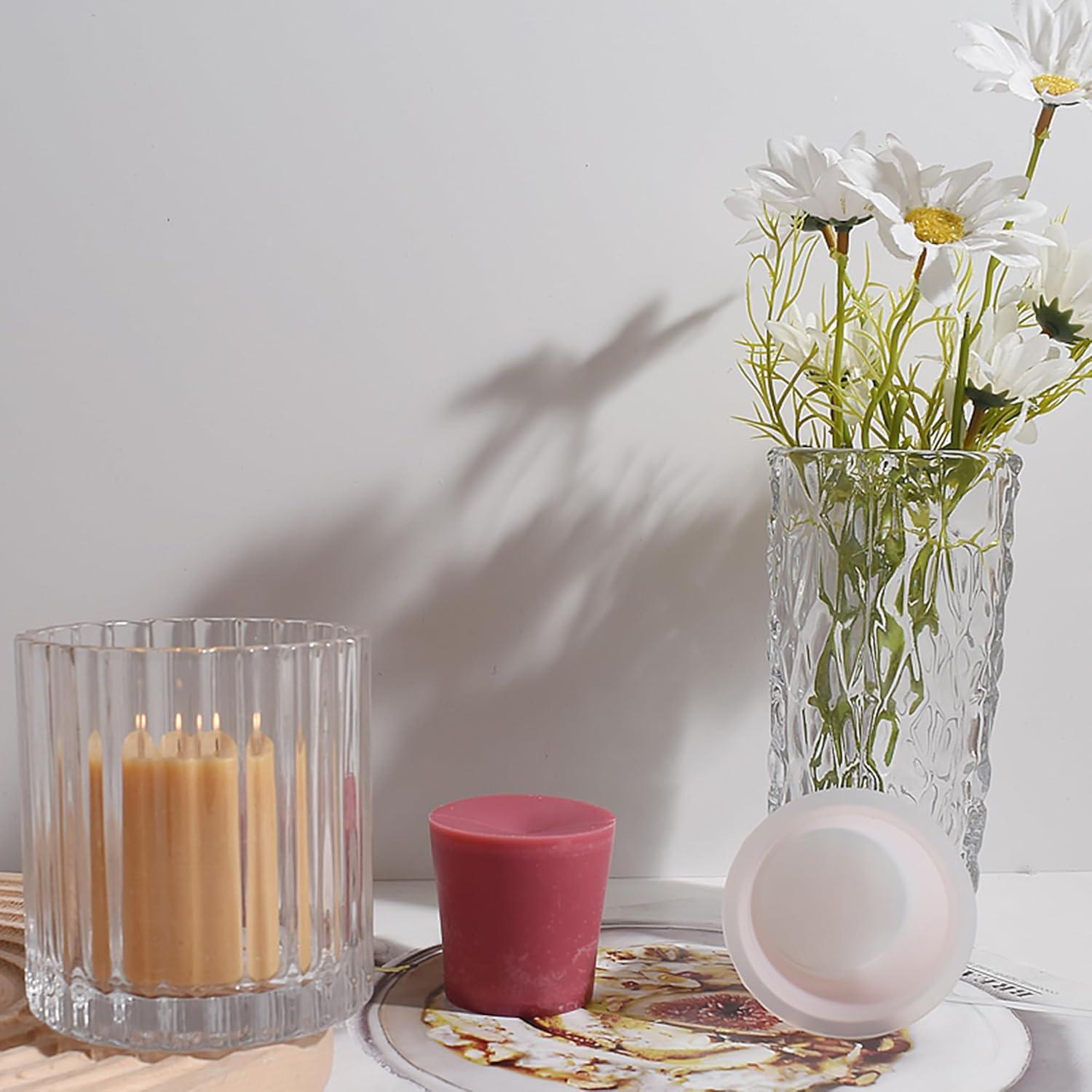 Molde de Vela Cilíndrica ESEDAGE - 3 Paquetes de Silicona