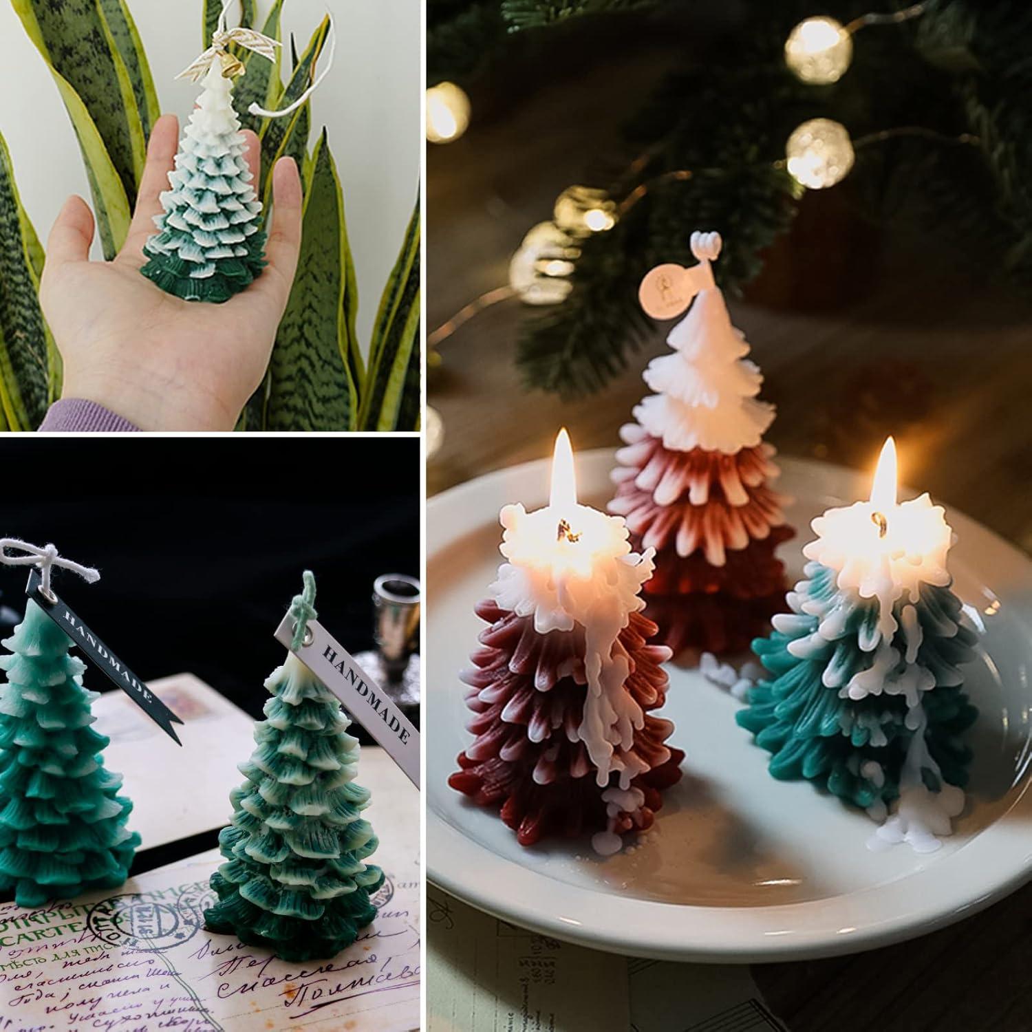 Molde de Silicona para Velas Árbol de Navidad Wehous 4 Piezas