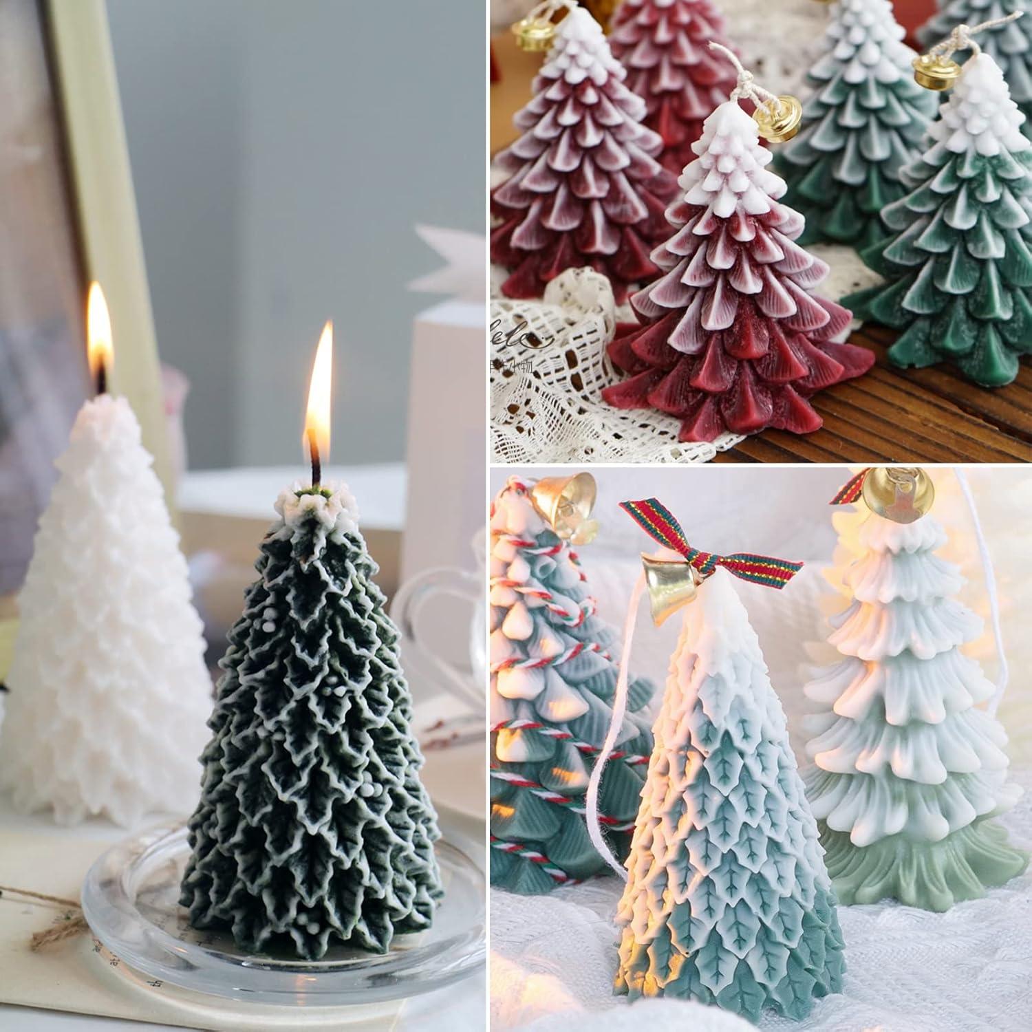 Molde de Silicona para Velas Árbol de Navidad Wehous 4 Piezas