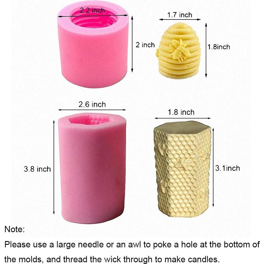 Molde de Silicona para Velas Panal de Abeja Fewo - 2 Piezas