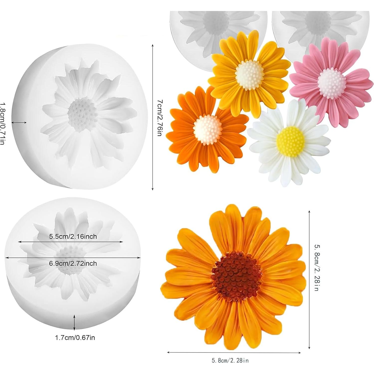 6 Moldes de Silicona en Forma de Flor ZJSTRO para Velas