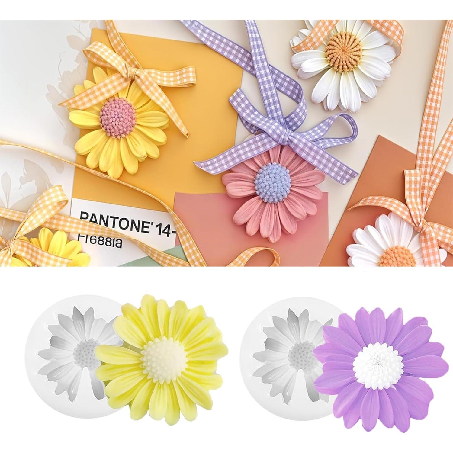 6 Moldes de Silicona en Forma de Flor ZJSTRO para Velas