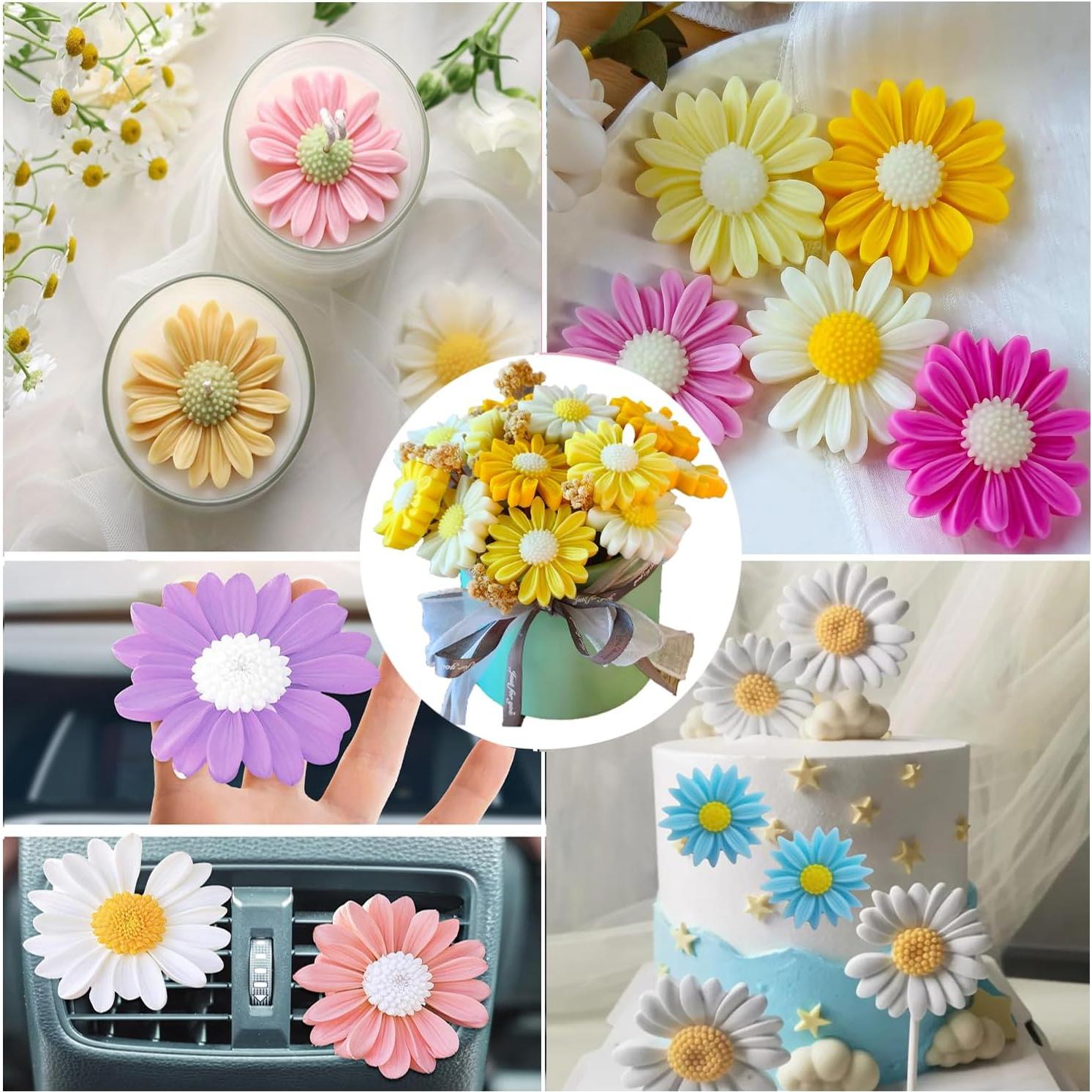 6 Moldes de Silicona en Forma de Flor ZJSTRO para Velas