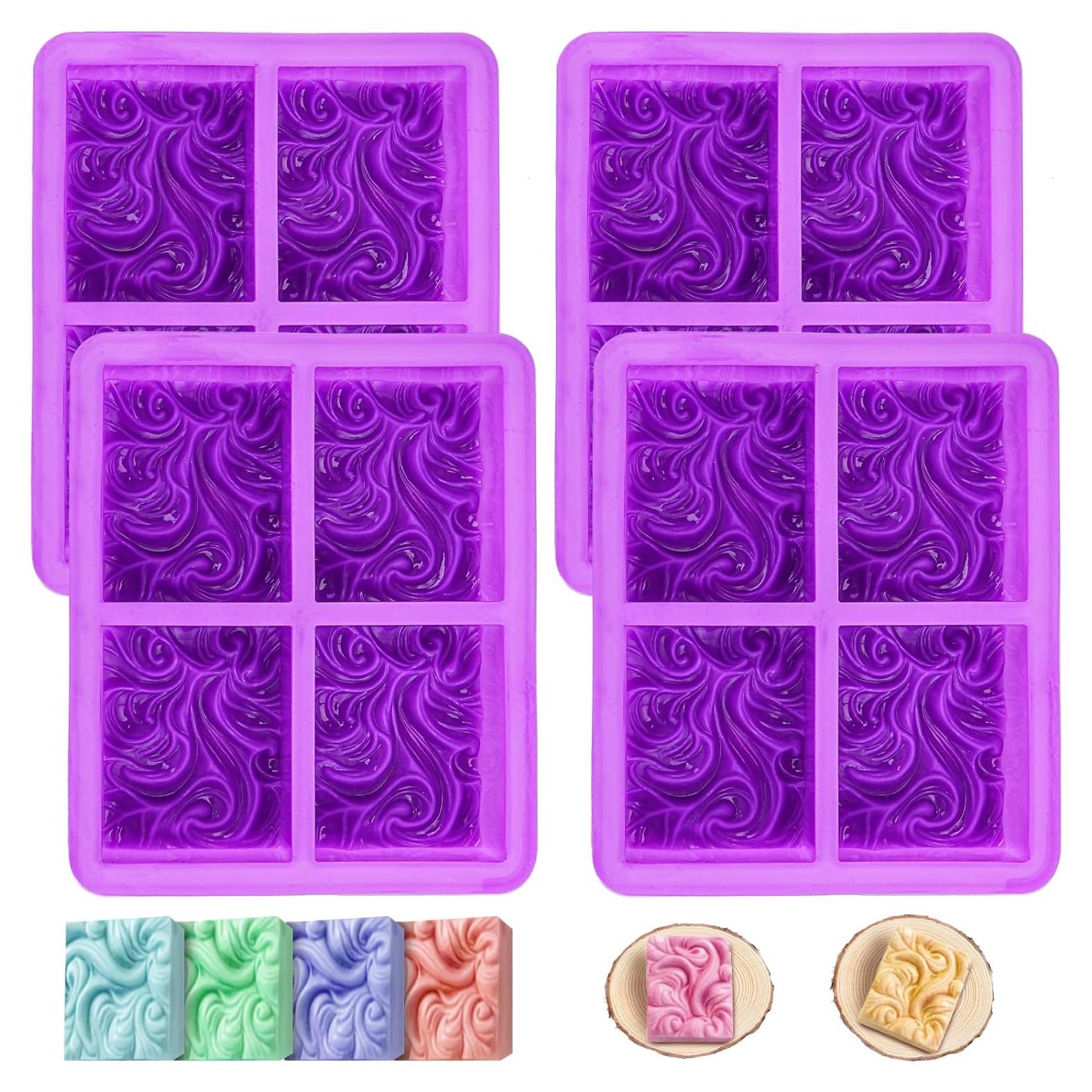 Molde de Jabón de Silicona Jucoan Olas del Océano 4 Cavidades
