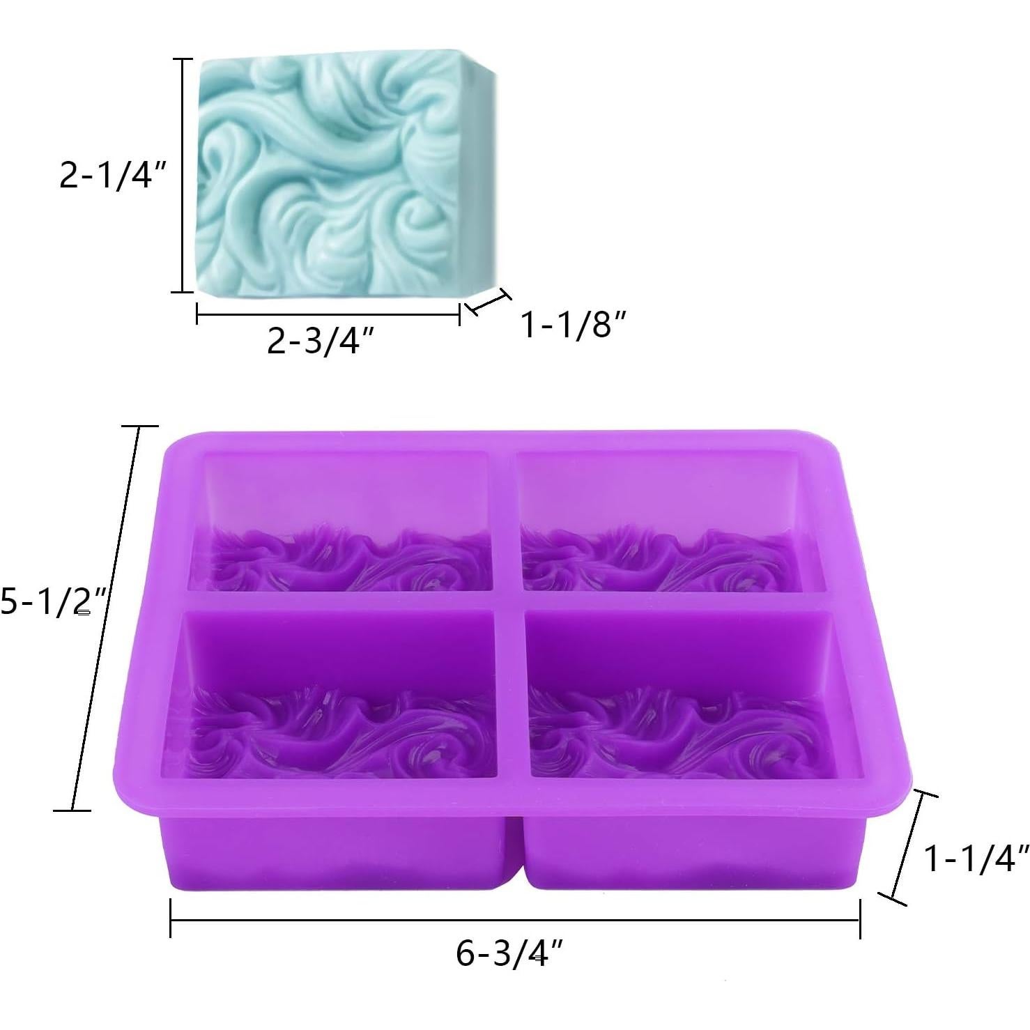 Molde de Jabón de Silicona Jucoan Olas del Océano 4 Cavidades