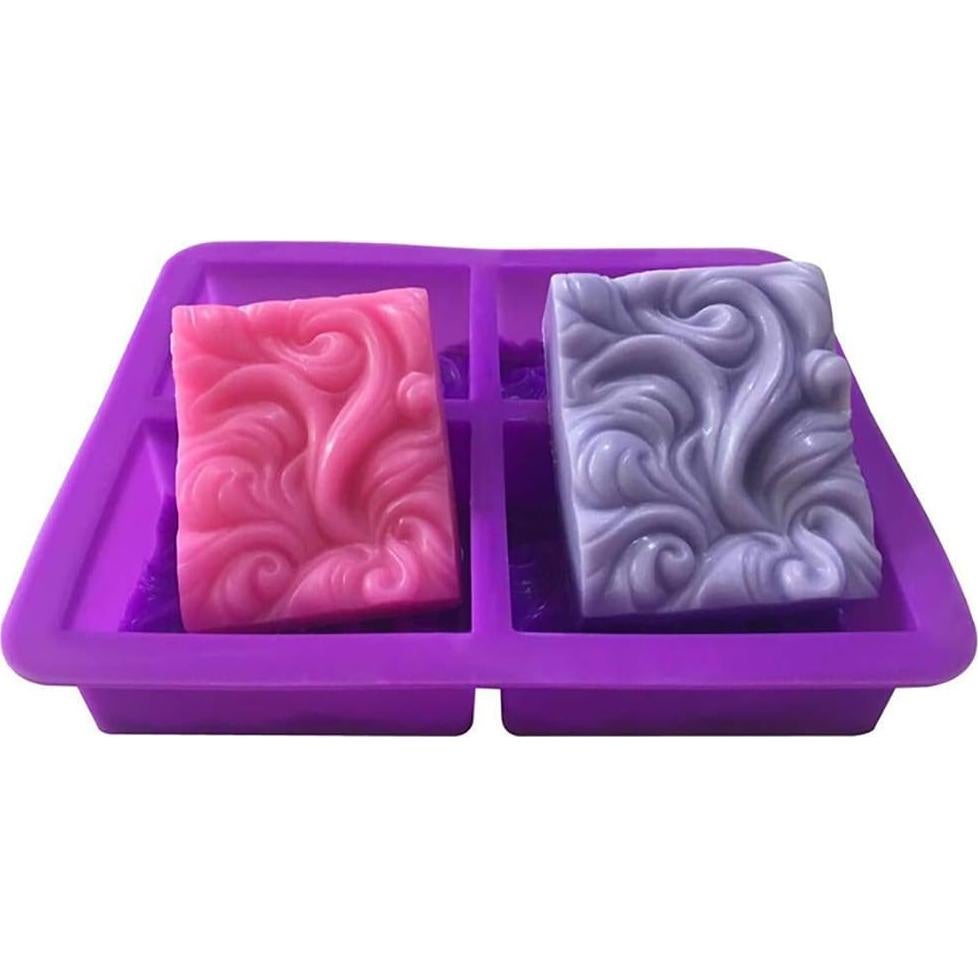 Molde de Jabón de Silicona Jucoan Olas del Océano 4 Cavidades