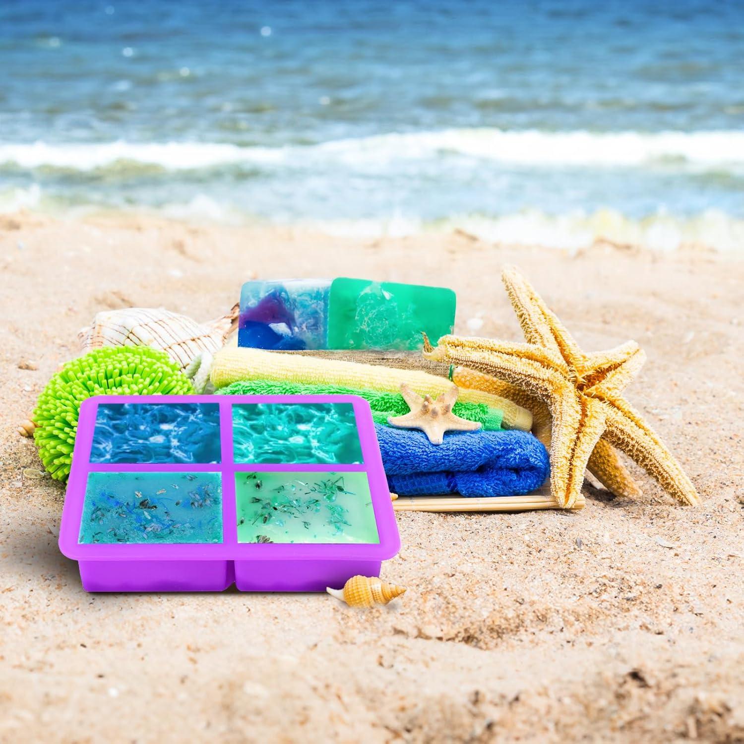 Molde de Jabón de Silicona Jucoan Olas del Océano 4 Cavidades