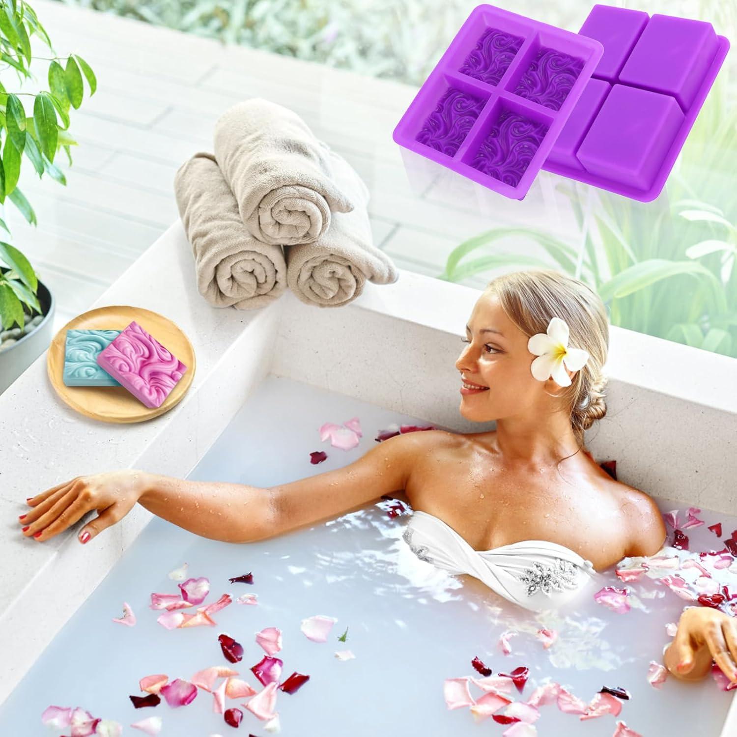 Molde de Jabón de Silicona Jucoan Olas del Océano 4 Cavidades