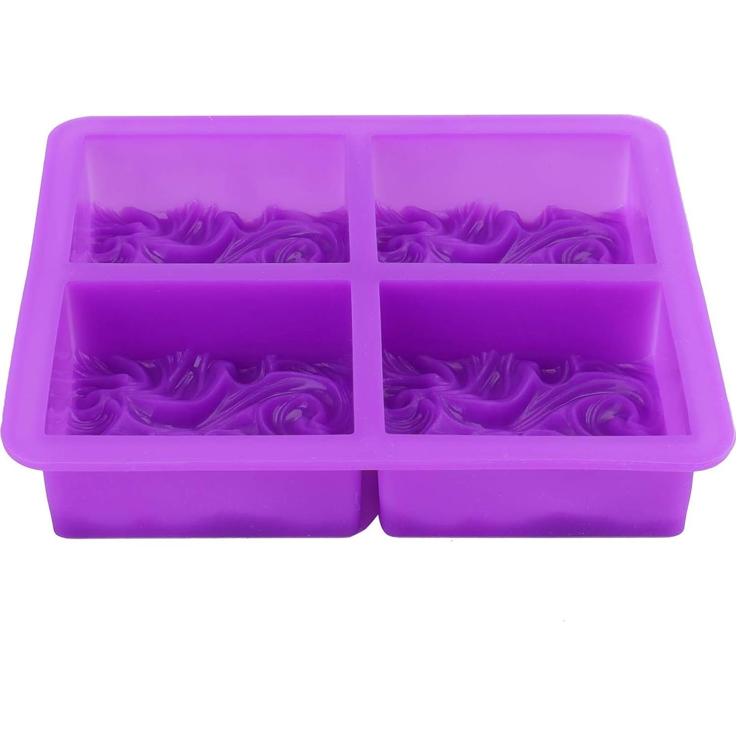 Molde de Jabón de Silicona Jucoan Olas del Océano 4 Cavidades