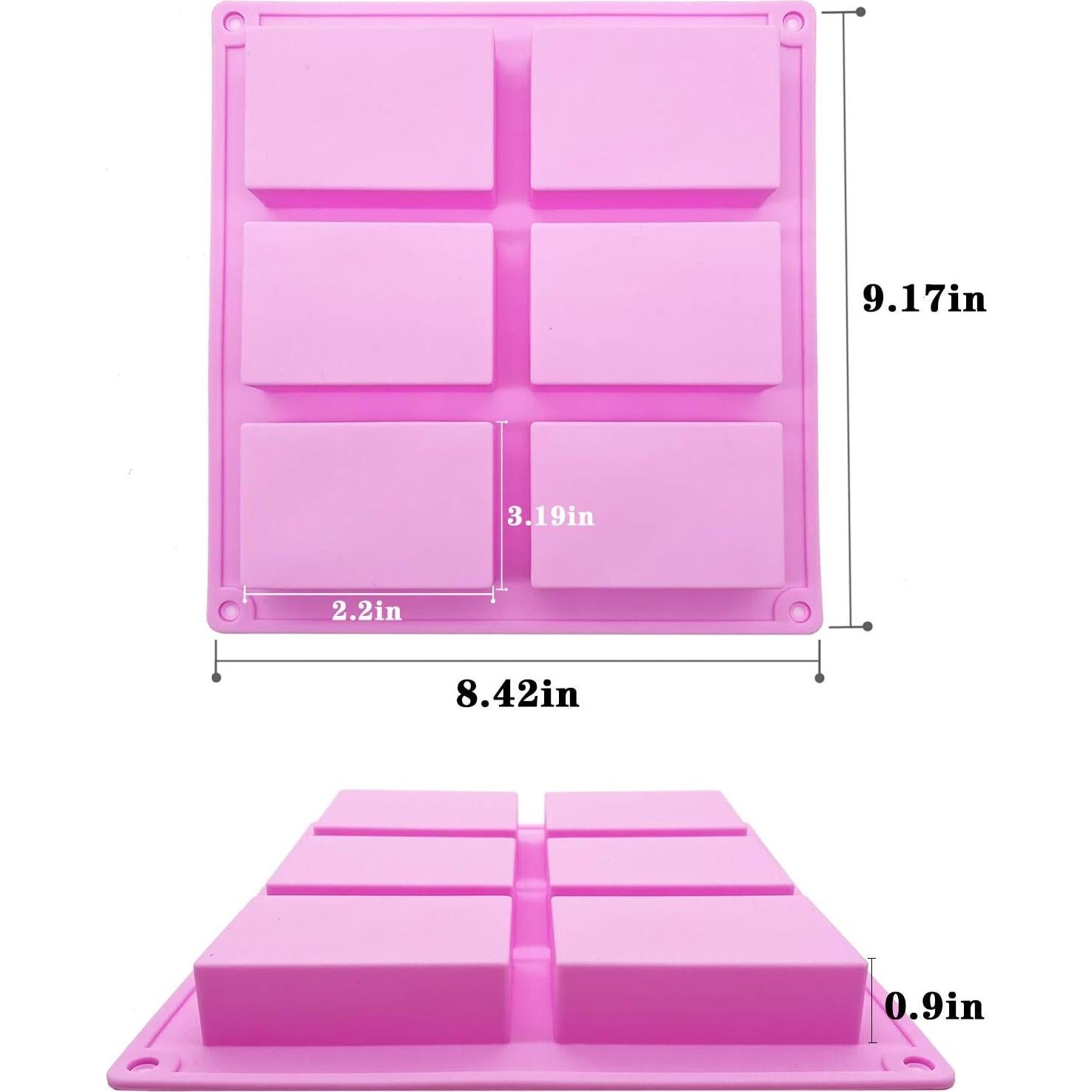 Moldes de Jabón de Silicona QPEY 6 Cavidades Set de 3