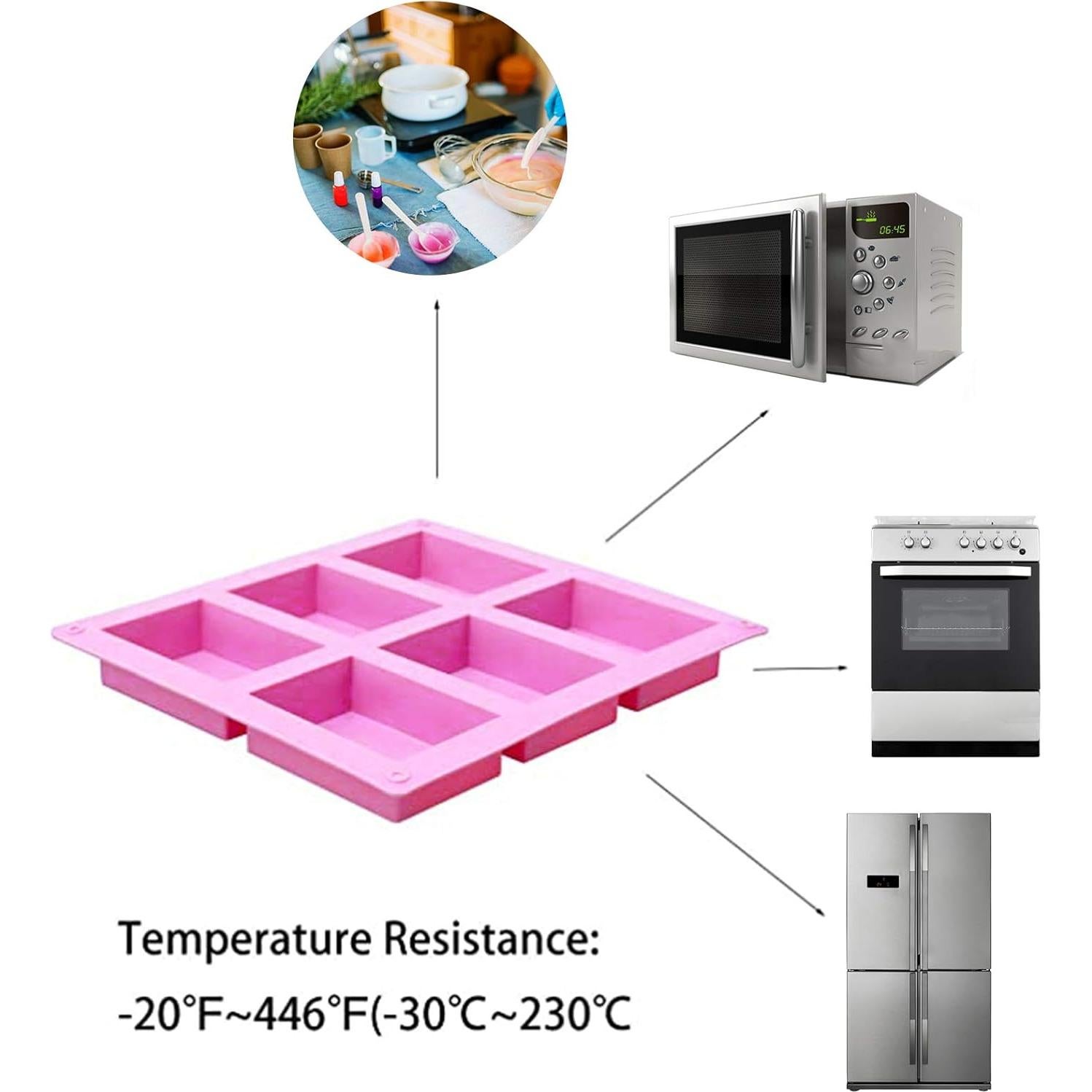 Moldes de Jabón de Silicona QPEY 6 Cavidades Set de 3