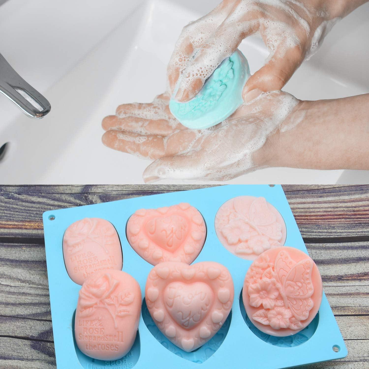 Paquete de 3 Moldes de Jabón Silicona Helpcook 6 Cavidades