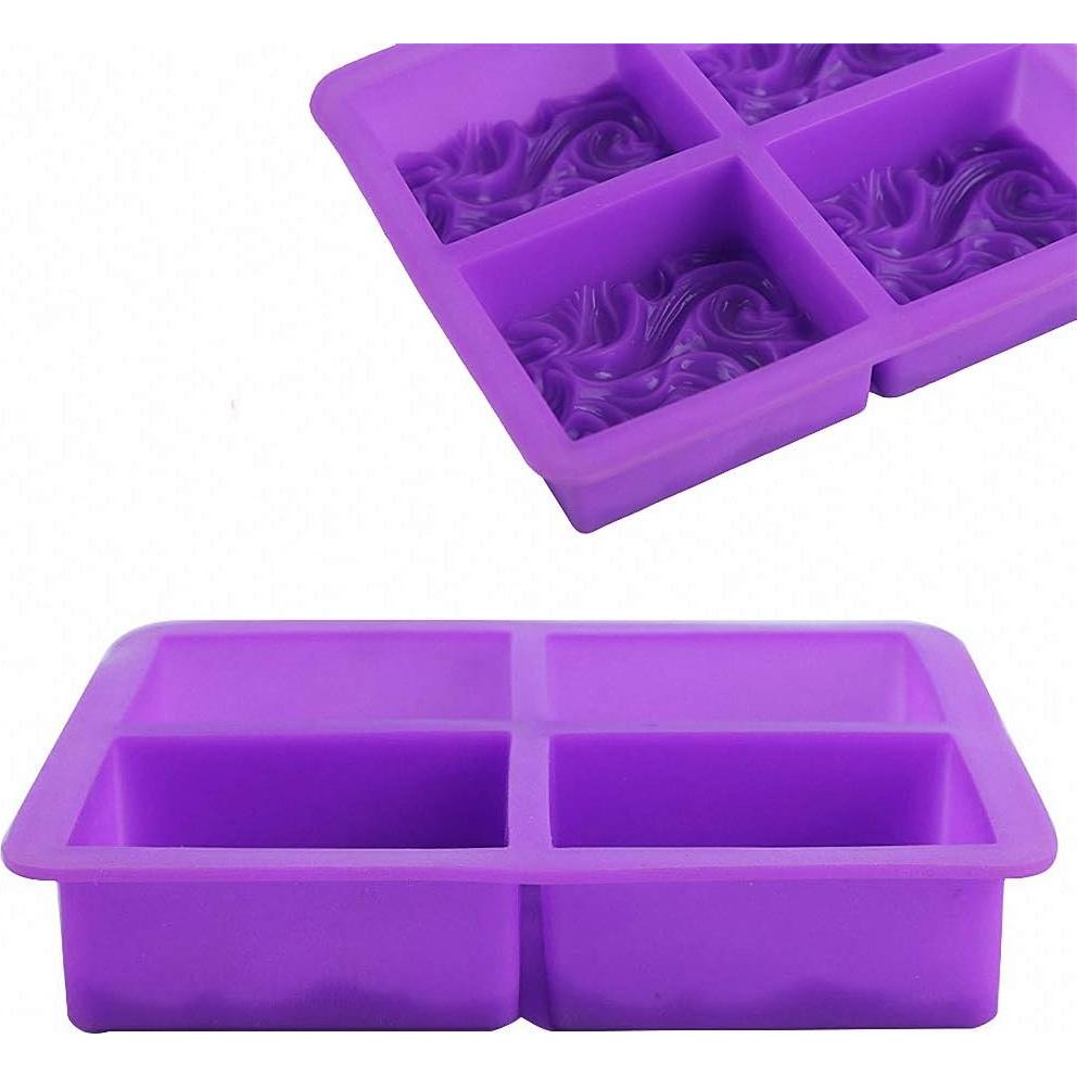 Molde de Jabón de Silicona HiParty Olas del Océano 4 Cavidades