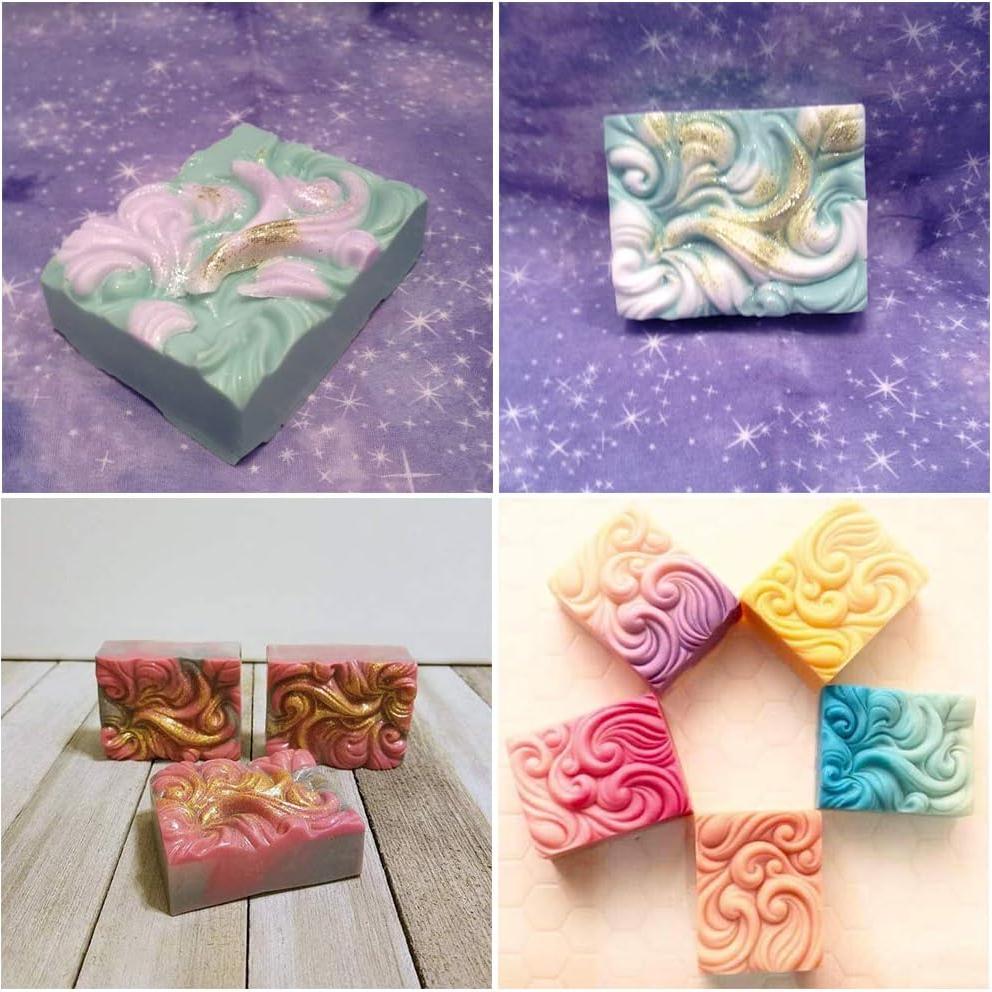 Molde de Jabón de Silicona HiParty Olas del Océano 4 Cavidades