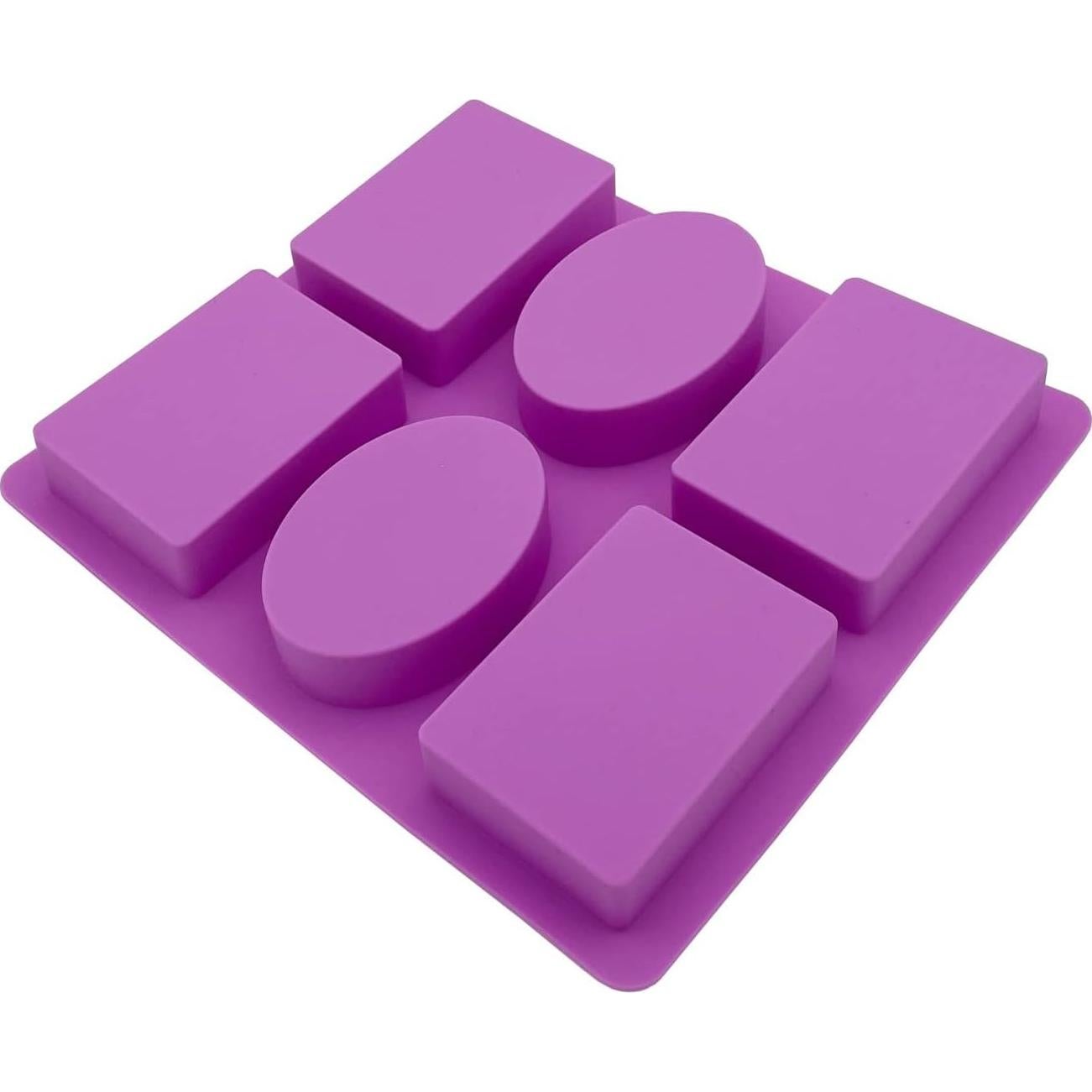 Molde de Jabón de Silicona HTIAM 2 Piezas Flor Morada 22x20cm