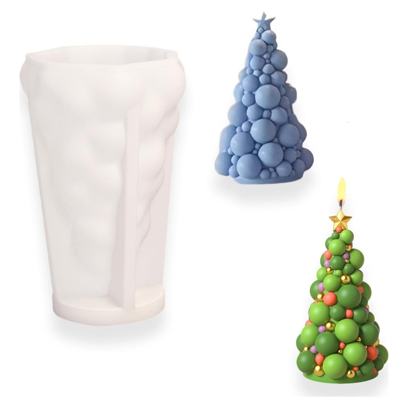 Molde de Silicona para Velas Lodeihoo Árbol Burbuja 3D