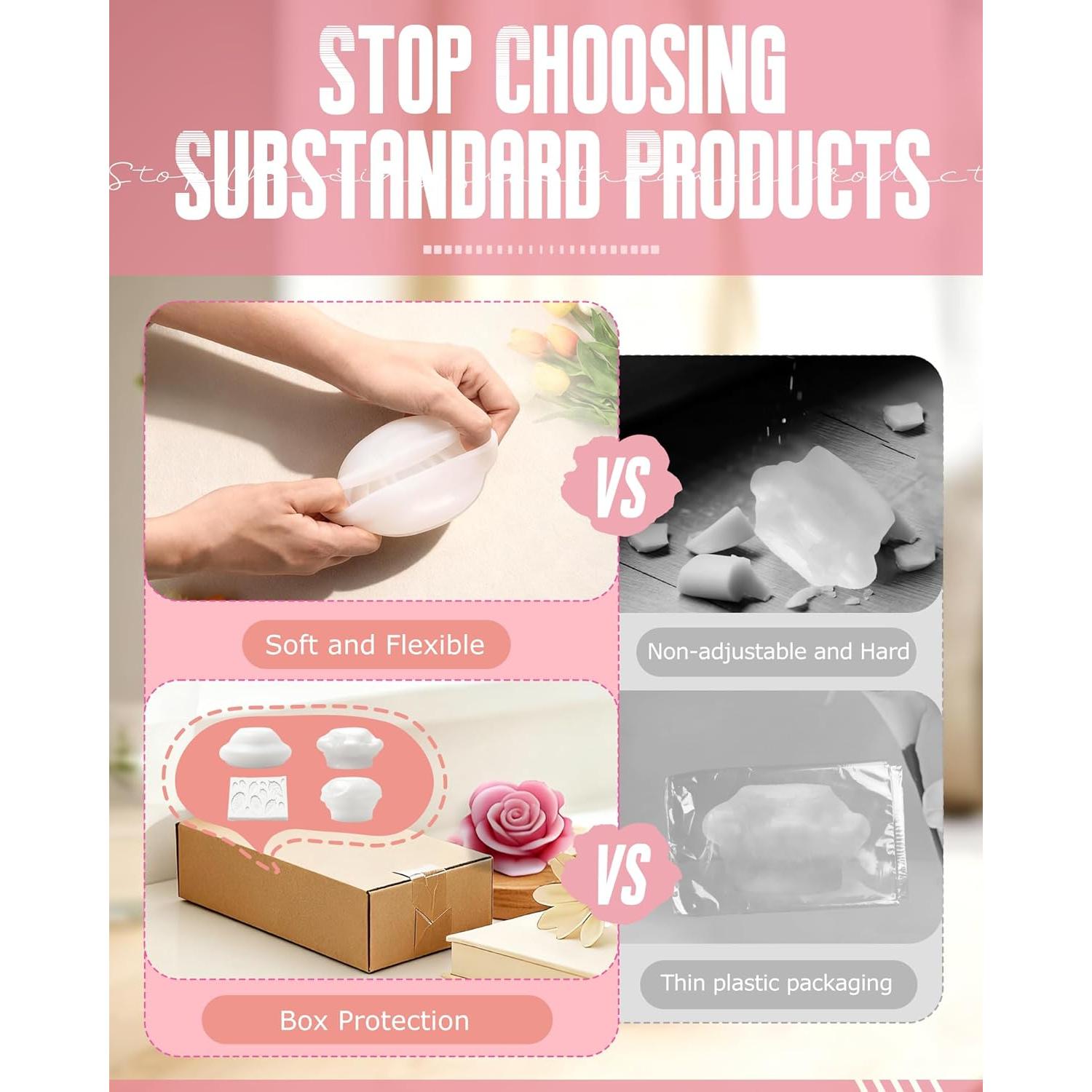 Set de 4 Moldes de Silicona para Flores Arxonis - Grande, Mediano, Pequeño y Hoja