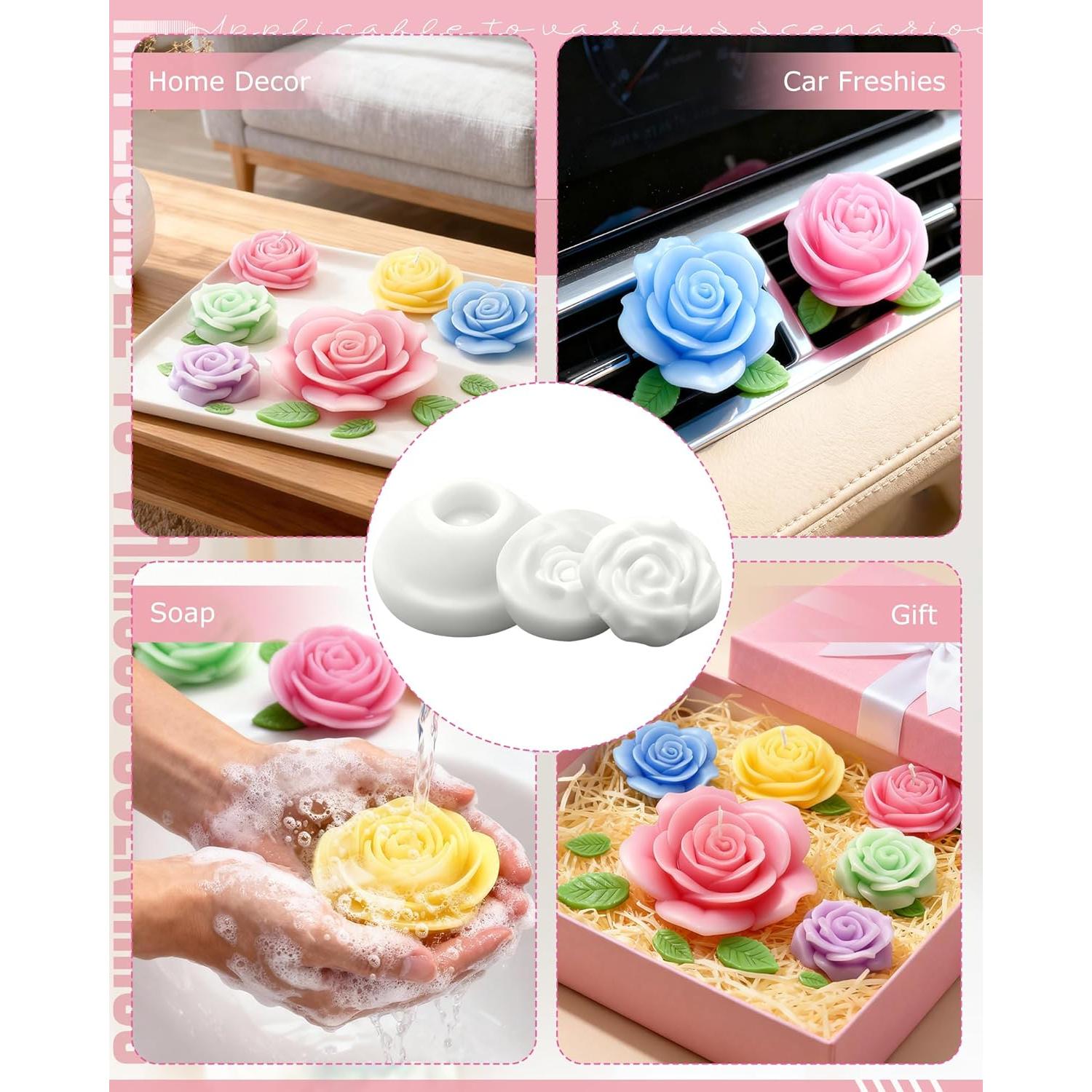 Set de 4 Moldes de Silicona para Flores Arxonis - Grande, Mediano, Pequeño y Hoja