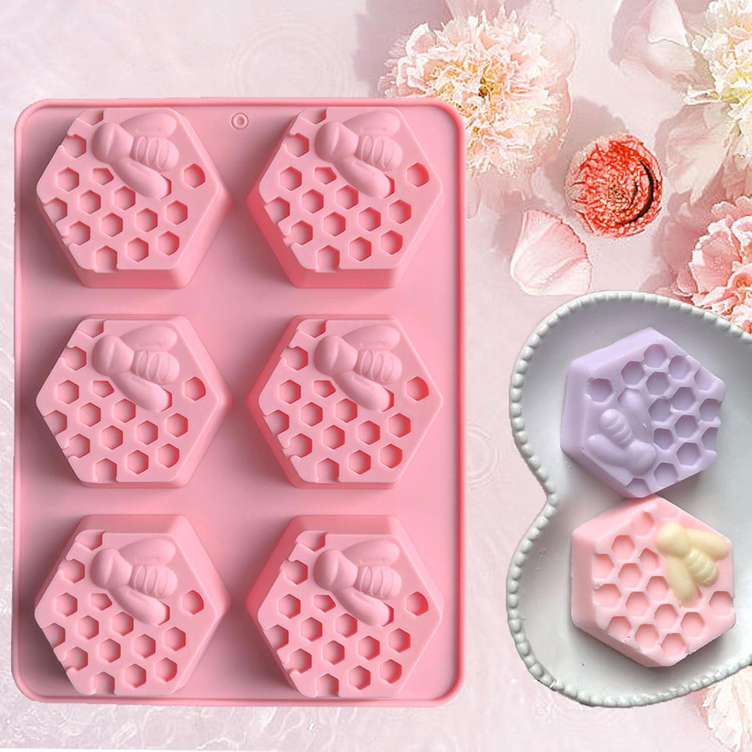 Paquete de 3 Moldes de Silicona para Jabón JIIVORS - Abeja