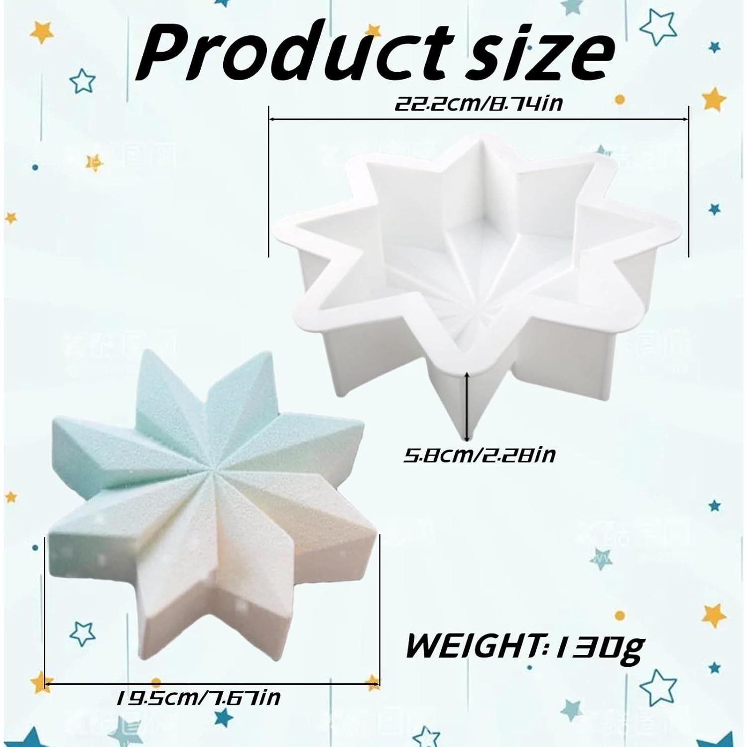 Molde de Silicona Copo de Nieve 22.2cm OMDBAGD para Pastel