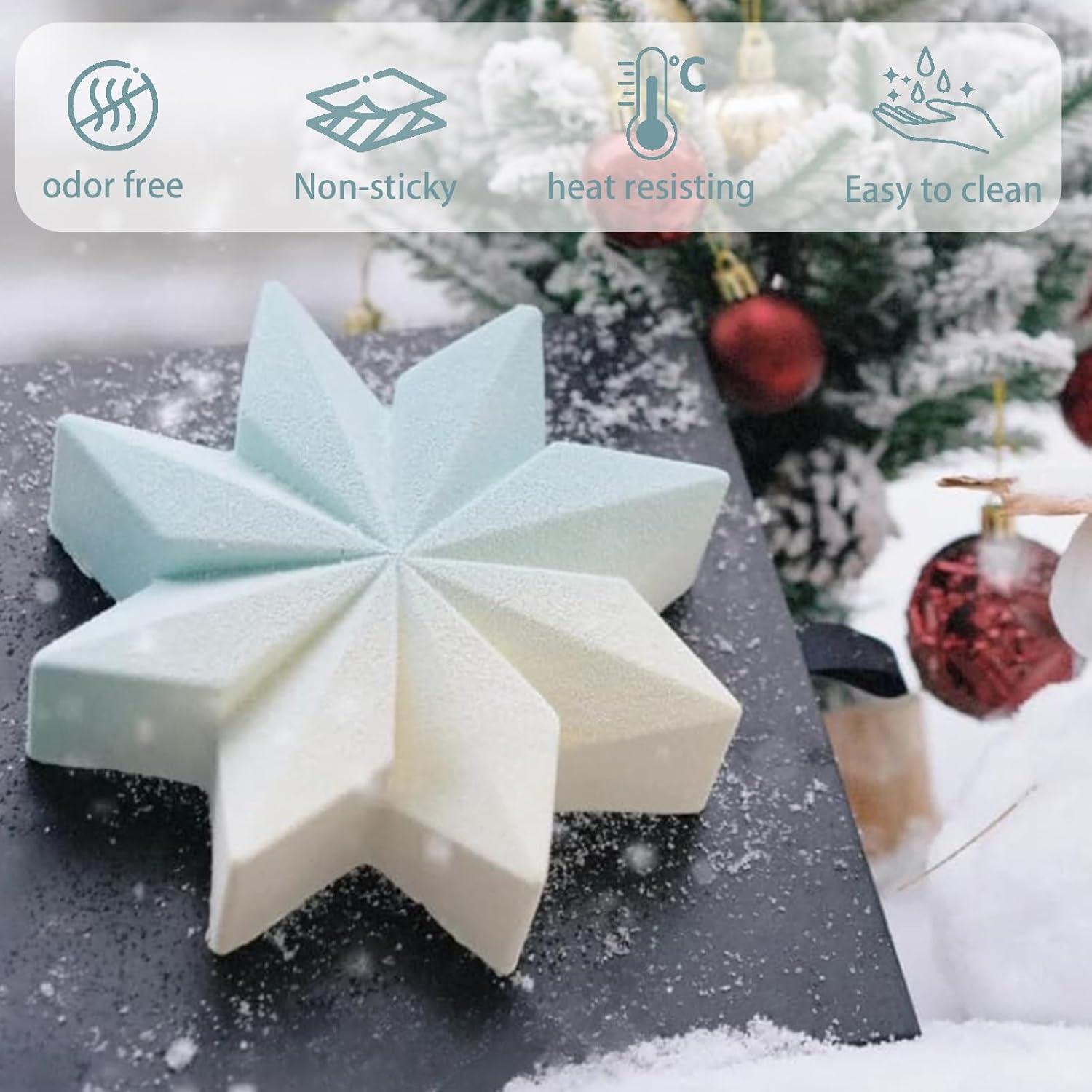 Molde de Silicona Copo de Nieve 22.2cm OMDBAGD para Pastel