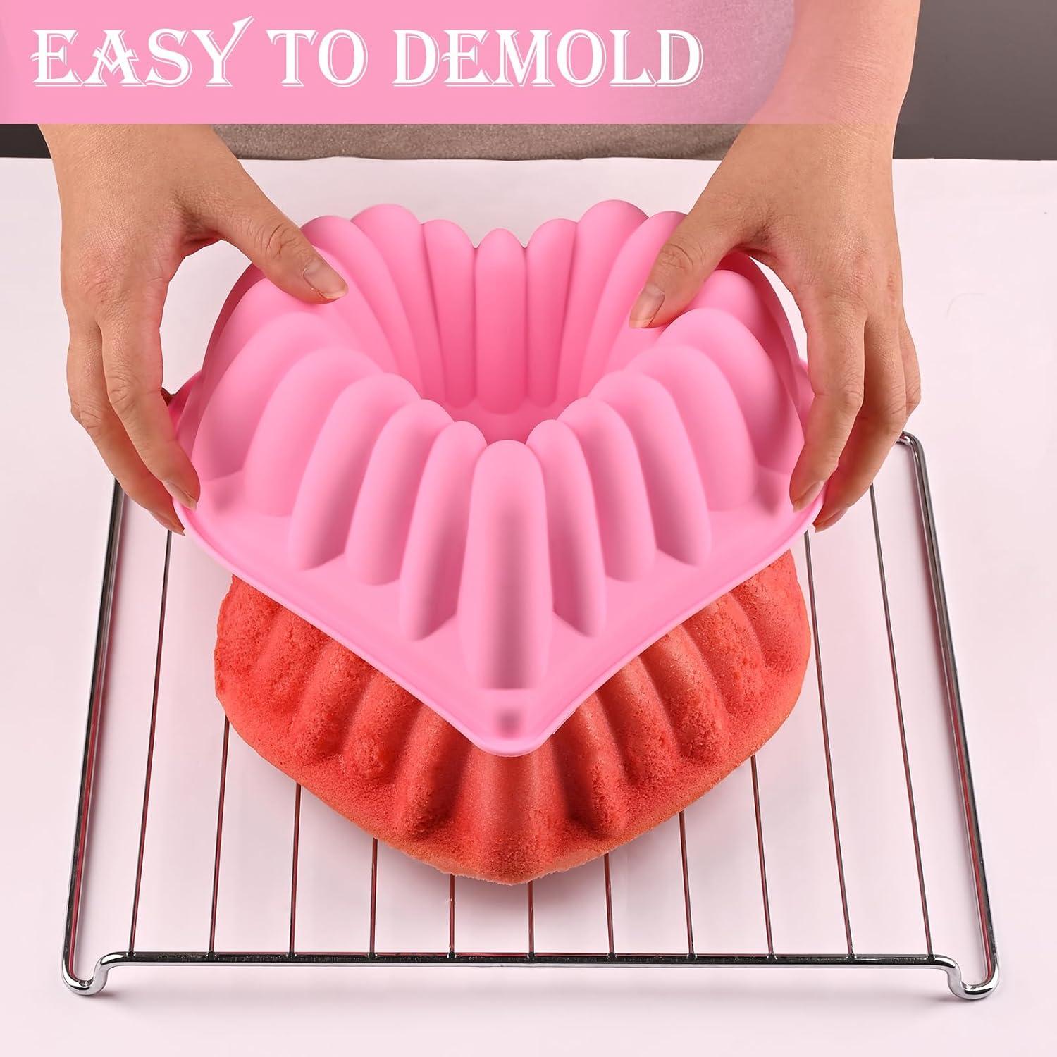 Moldes para Pastel en Forma de Corazón HUAKENER 24.1x21cm 2 Piezas