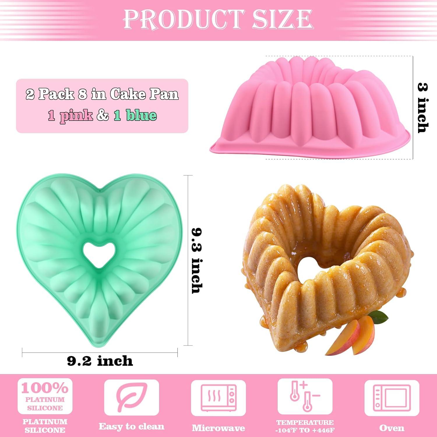 Moldes para Pastel en Forma de Corazón HUAKENER 24.1x21cm 2 Piezas