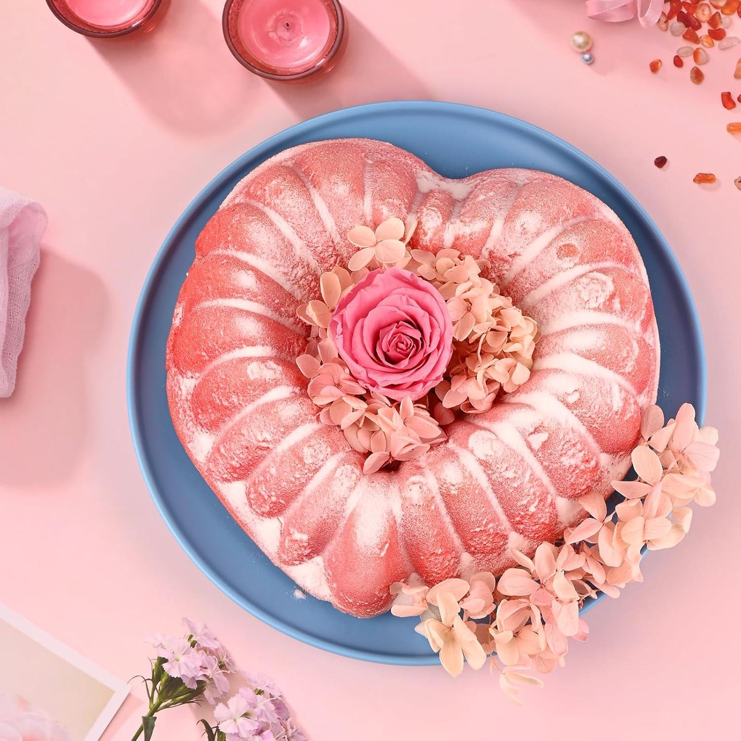 Moldes para Pastel en Forma de Corazón HUAKENER 24.1x21cm 2 Piezas