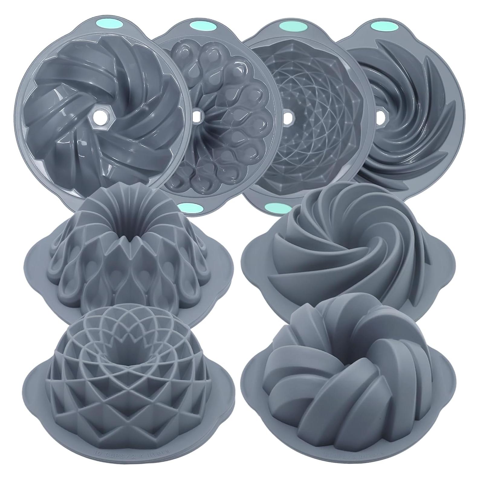 Moldes de Silicona para Pasteles Tongjude 4 Piezas 7 Tazas