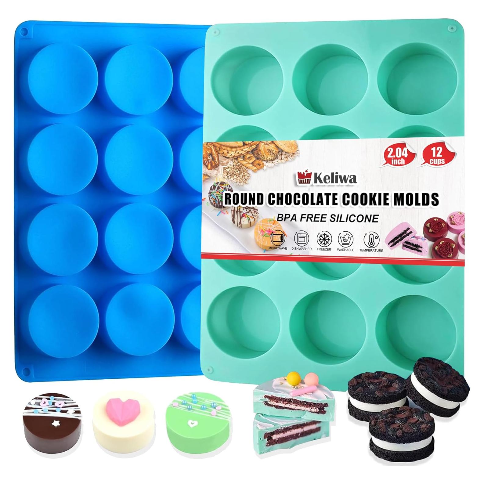 Moldes de Silicona Keliwa para Galletas Redondos 12 Cavidades