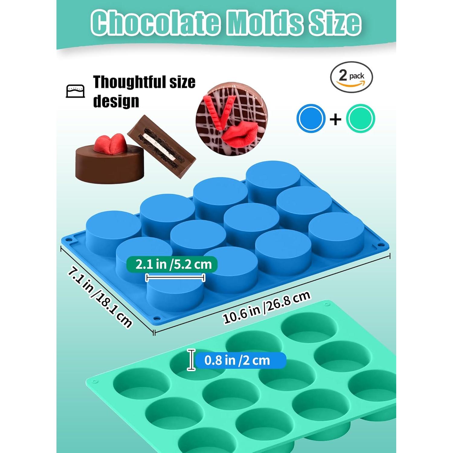 Moldes de Silicona Keliwa para Galletas Redondos 12 Cavidades