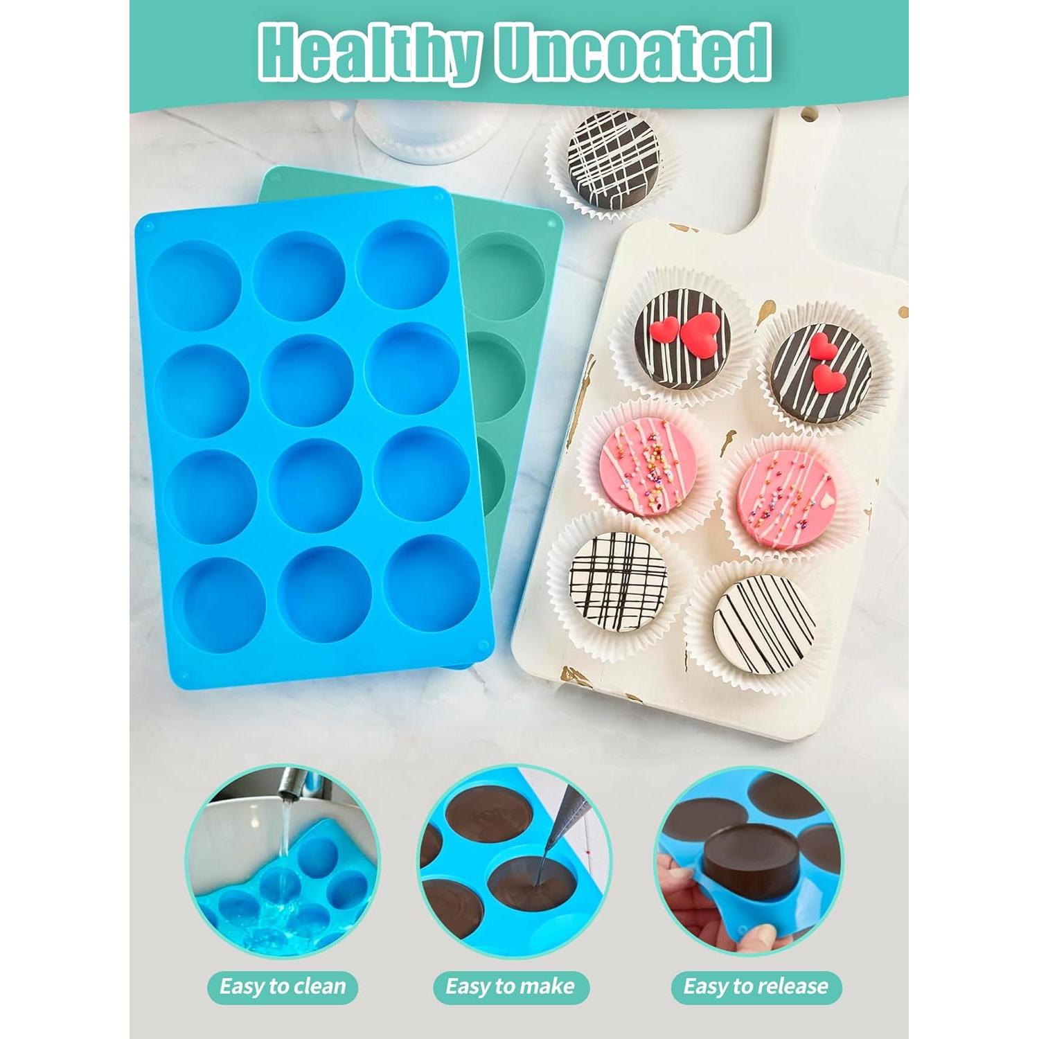 Moldes de Silicona Keliwa para Galletas Redondos 12 Cavidades