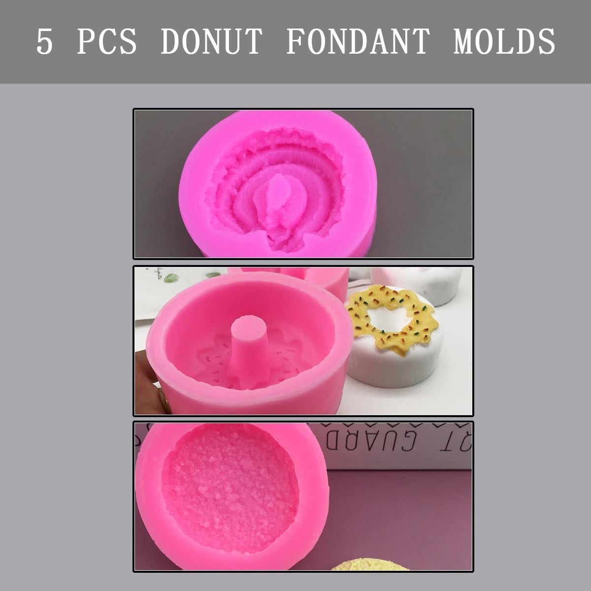 5 Moldes de Silicona para Fondant KuuGuu en Forma de Donut