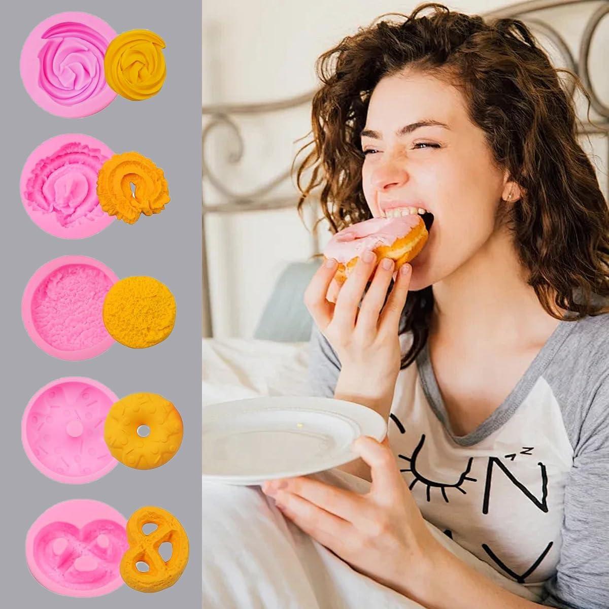 5 Moldes de Silicona para Fondant KuuGuu en Forma de Donut