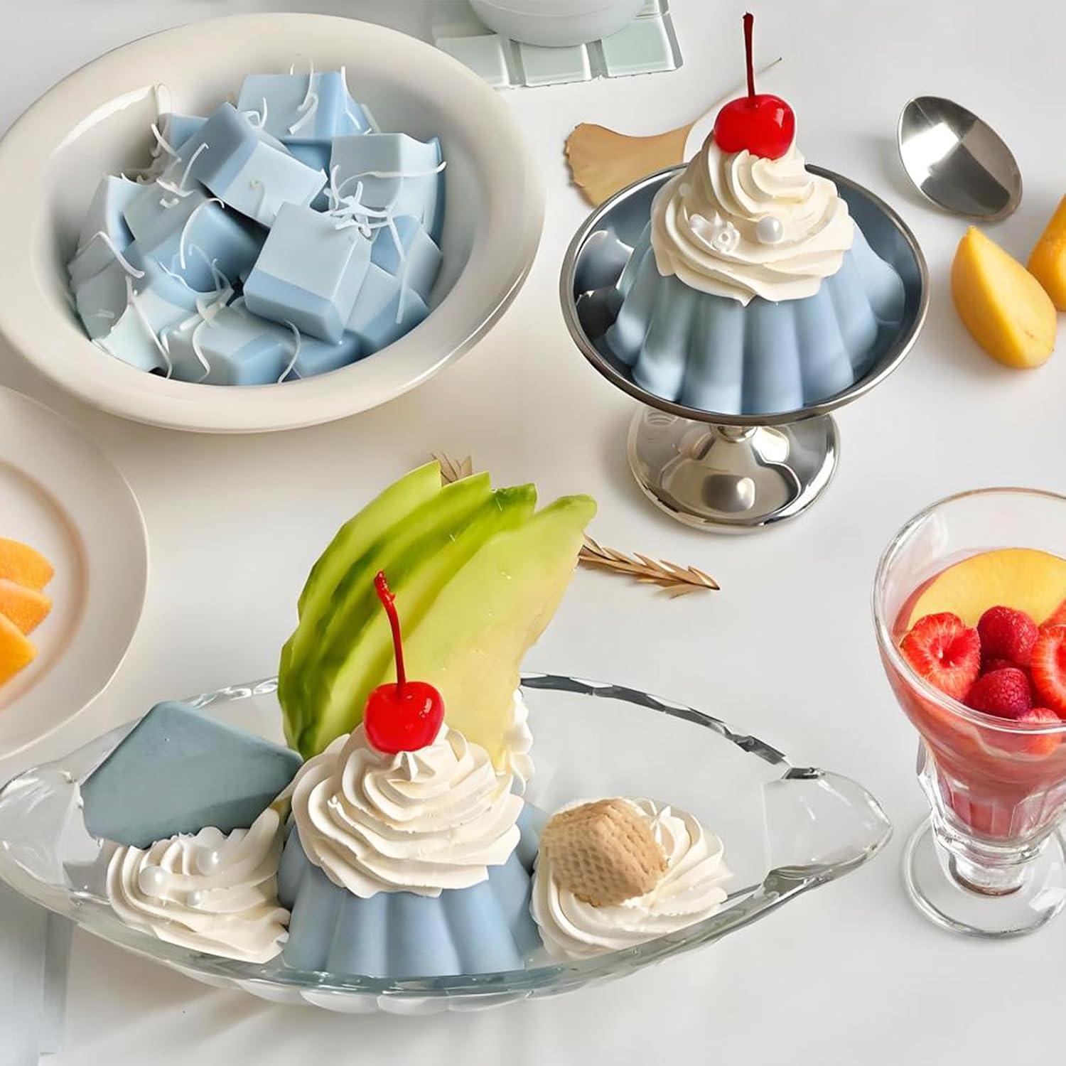 Molde de Silicona Fchil para Pudding 6 Cavidades Blanco