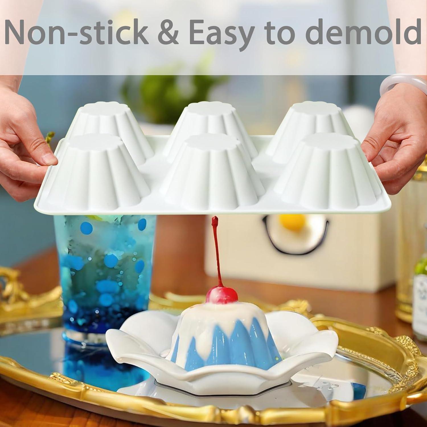 Molde de Silicona Fchil para Pudding 6 Cavidades Blanco