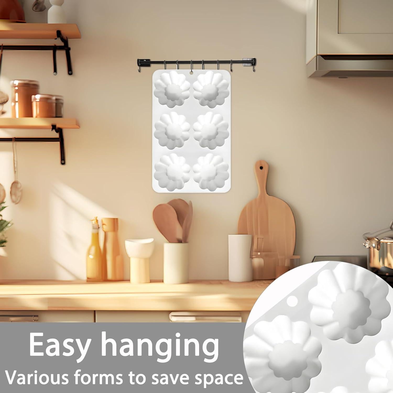 Molde de Silicona Fchil para Pudding 6 Cavidades Blanco