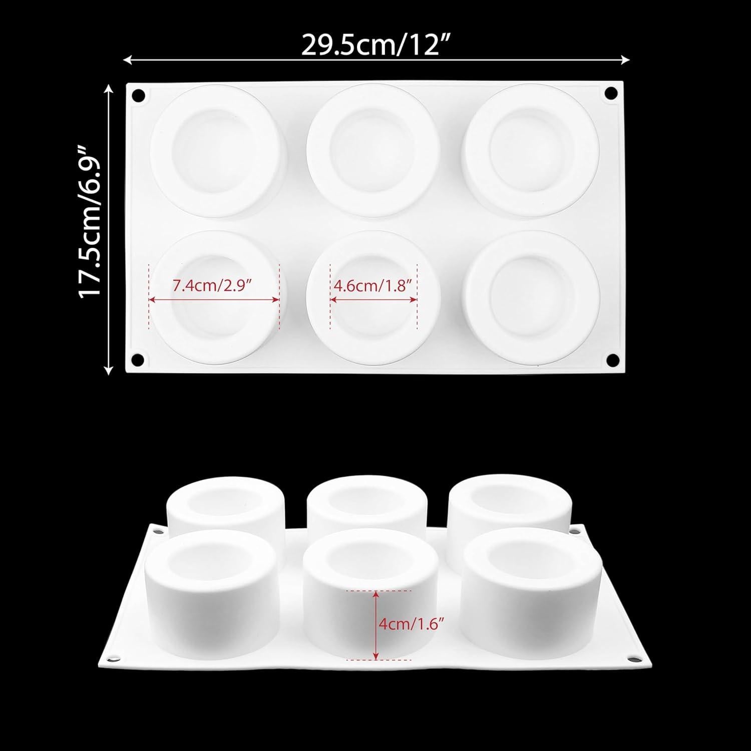 Moldes de Silicona para Hornear 6 Cavidades Taza de Pudding
