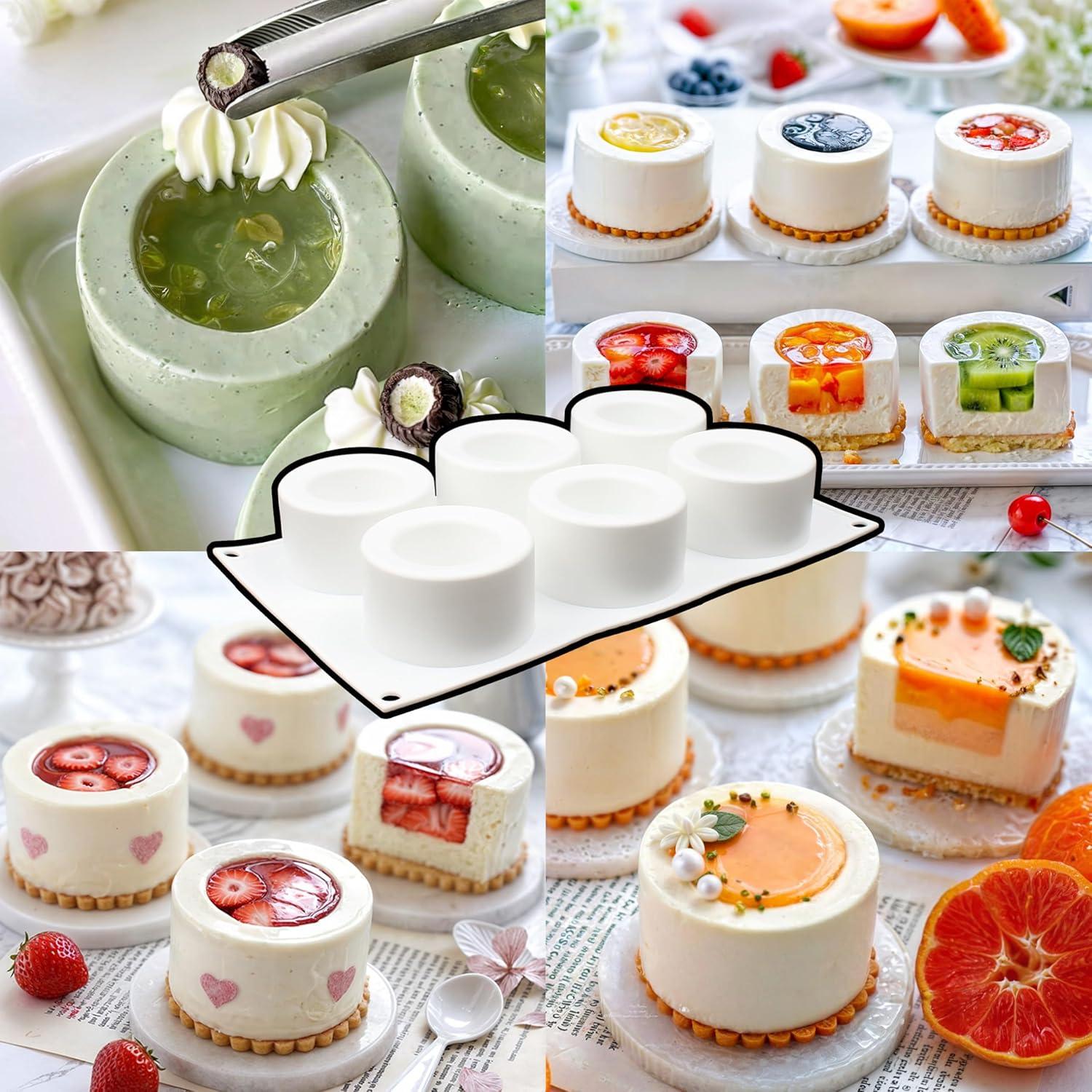 Moldes de Silicona para Hornear 6 Cavidades Taza de Pudding