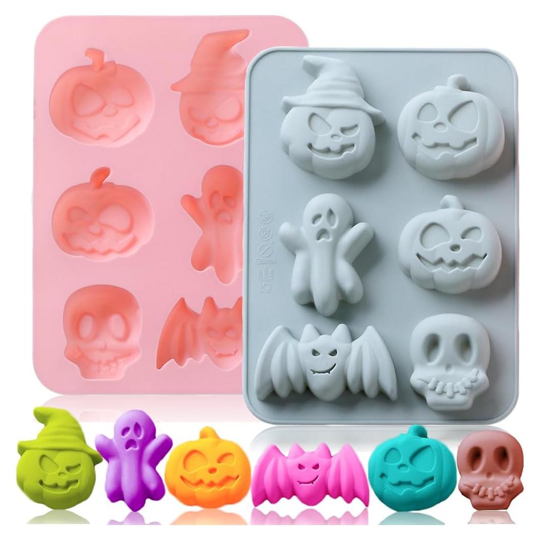 Moldes de Silicona Halloween OURASHERO - 2 Piezas para Chocolates y Jabón