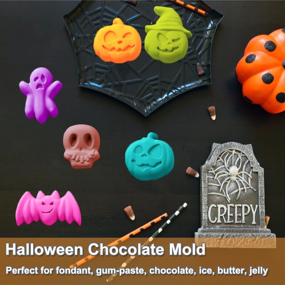 Moldes de Silicona Halloween OURASHERO - 2 Piezas para Chocolates y Jabón
