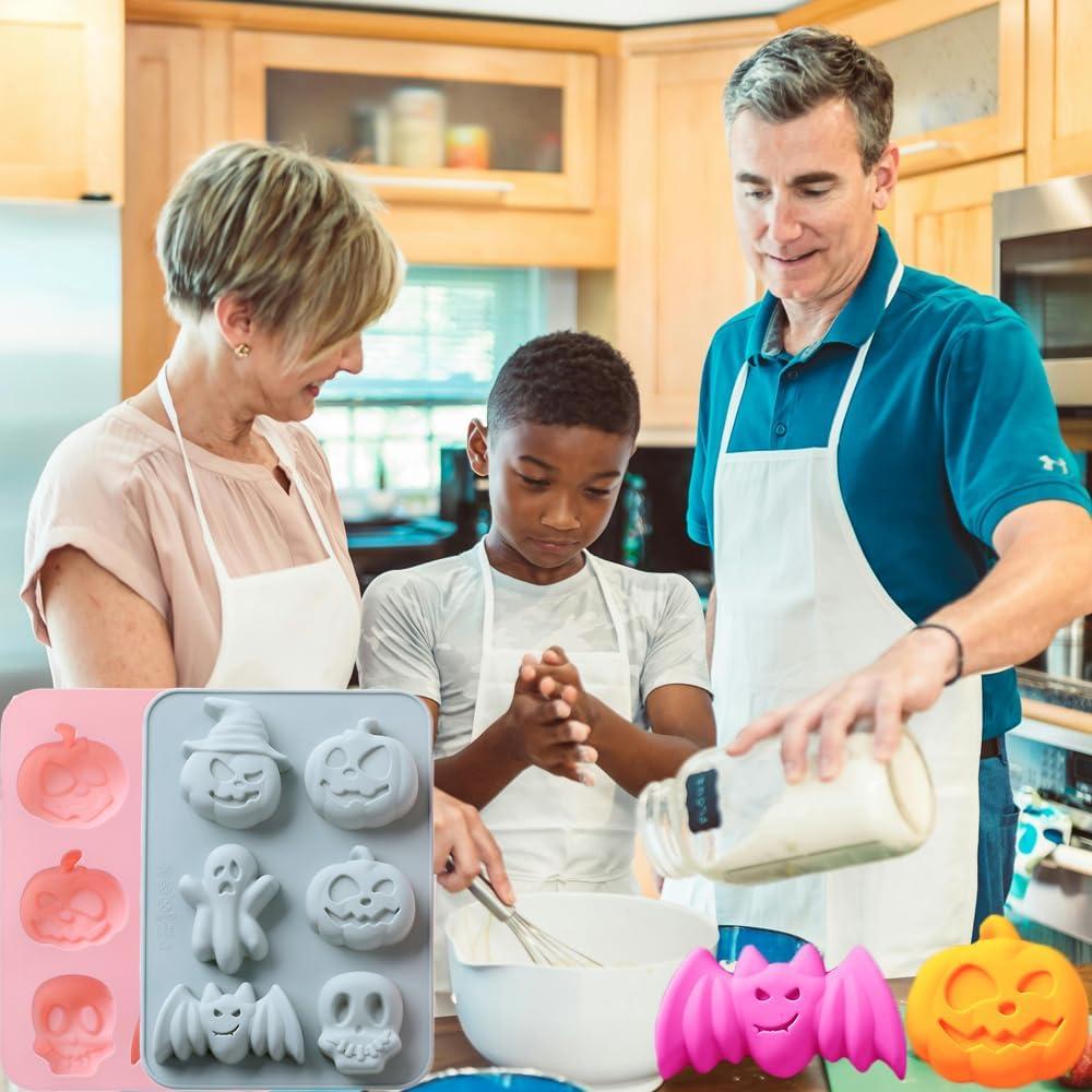 Moldes de Silicona Halloween OURASHERO - 2 Piezas para Chocolates y Jabón