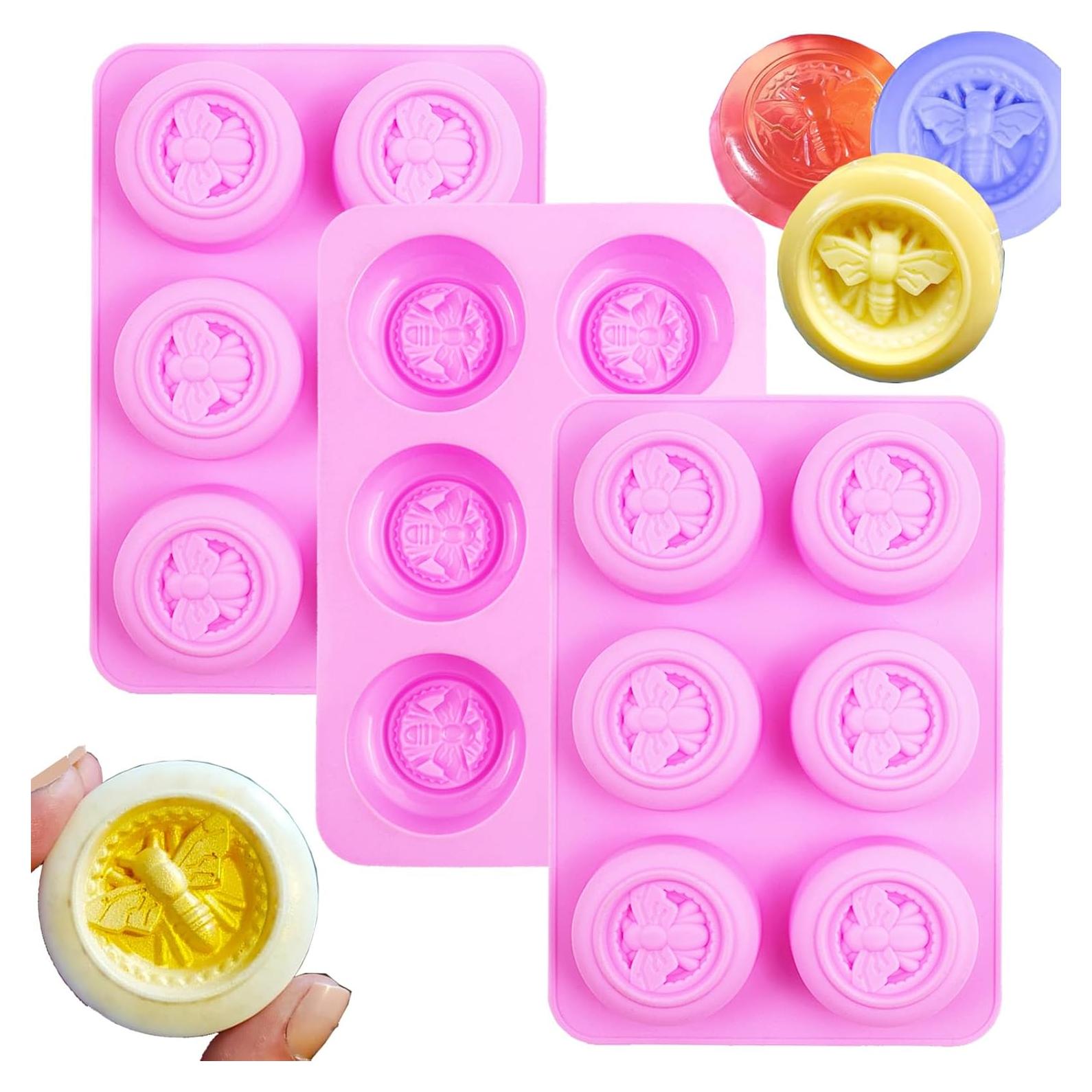 3 Moldes de Silicona Redondos BZIDII para Jabón y Chocolate