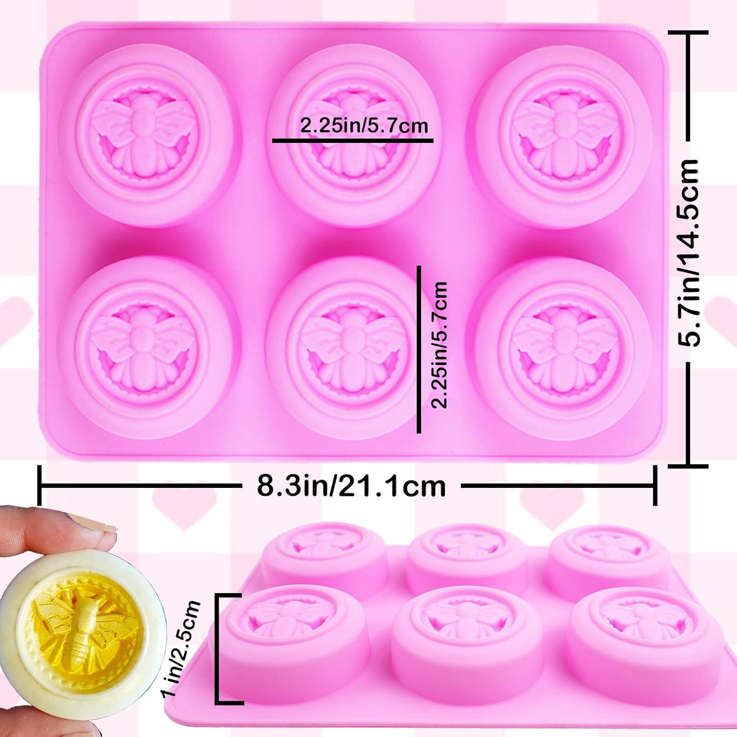 3 Moldes de Silicona Redondos BZIDII para Jabón y Chocolate