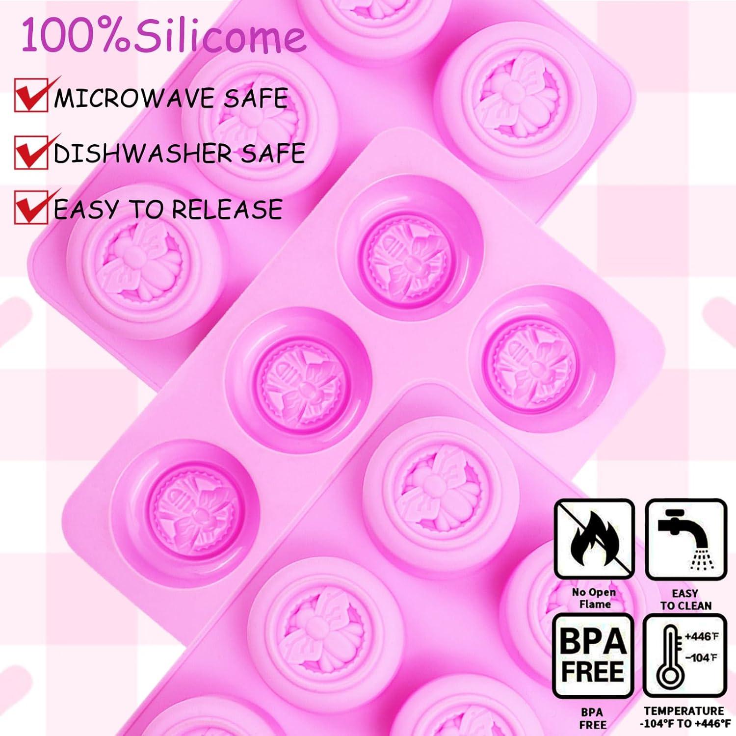 3 Moldes de Silicona Redondos BZIDII para Jabón y Chocolate