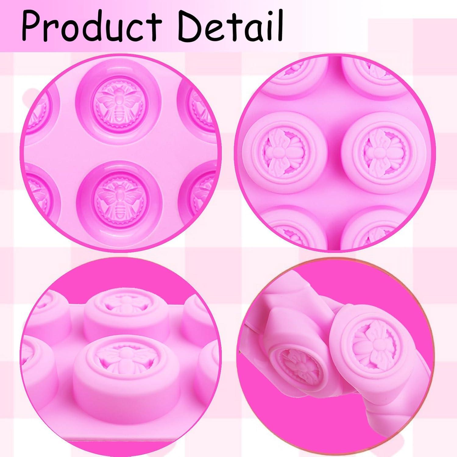 3 Moldes de Silicona Redondos BZIDII para Jabón y Chocolate