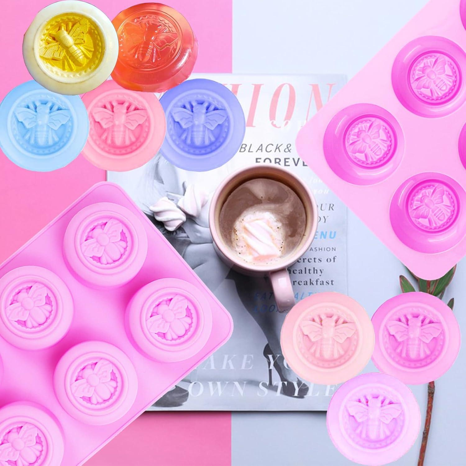 3 Moldes de Silicona Redondos BZIDII para Jabón y Chocolate