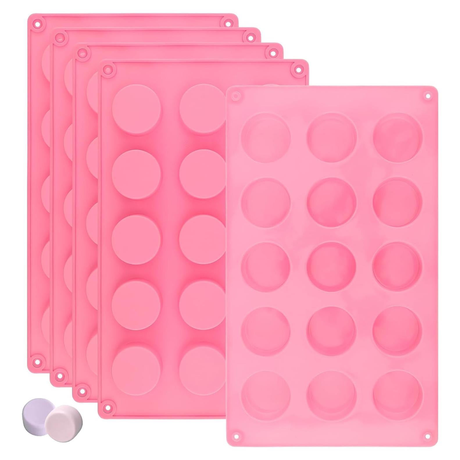 Molde de Jabón de Silicona ZOENHOU 5 Cavidades Rosa 29.5x17cm