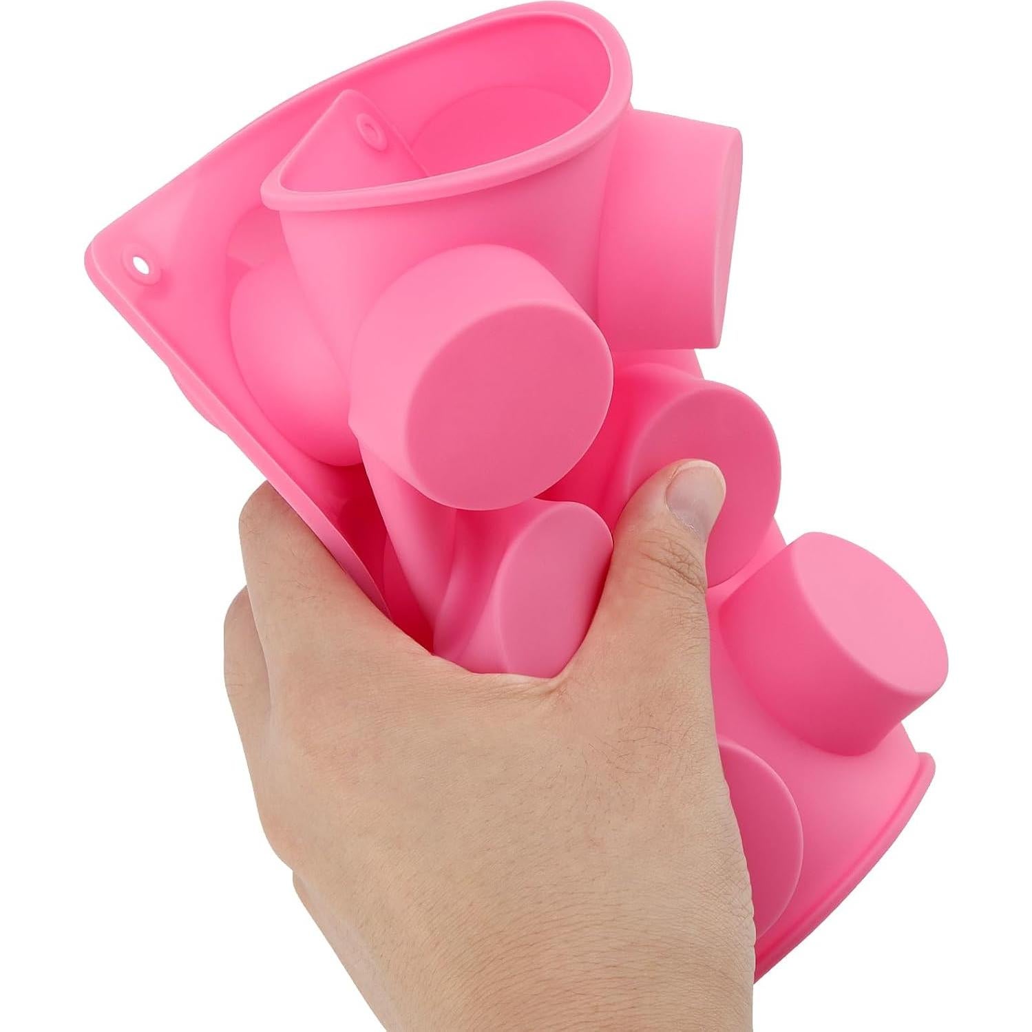 Molde de Jabón de Silicona ZOENHOU 5 Cavidades Rosa 29.5x17cm